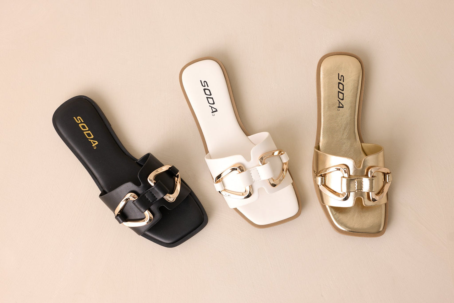 Stepping Stones Black & Gold Sandals