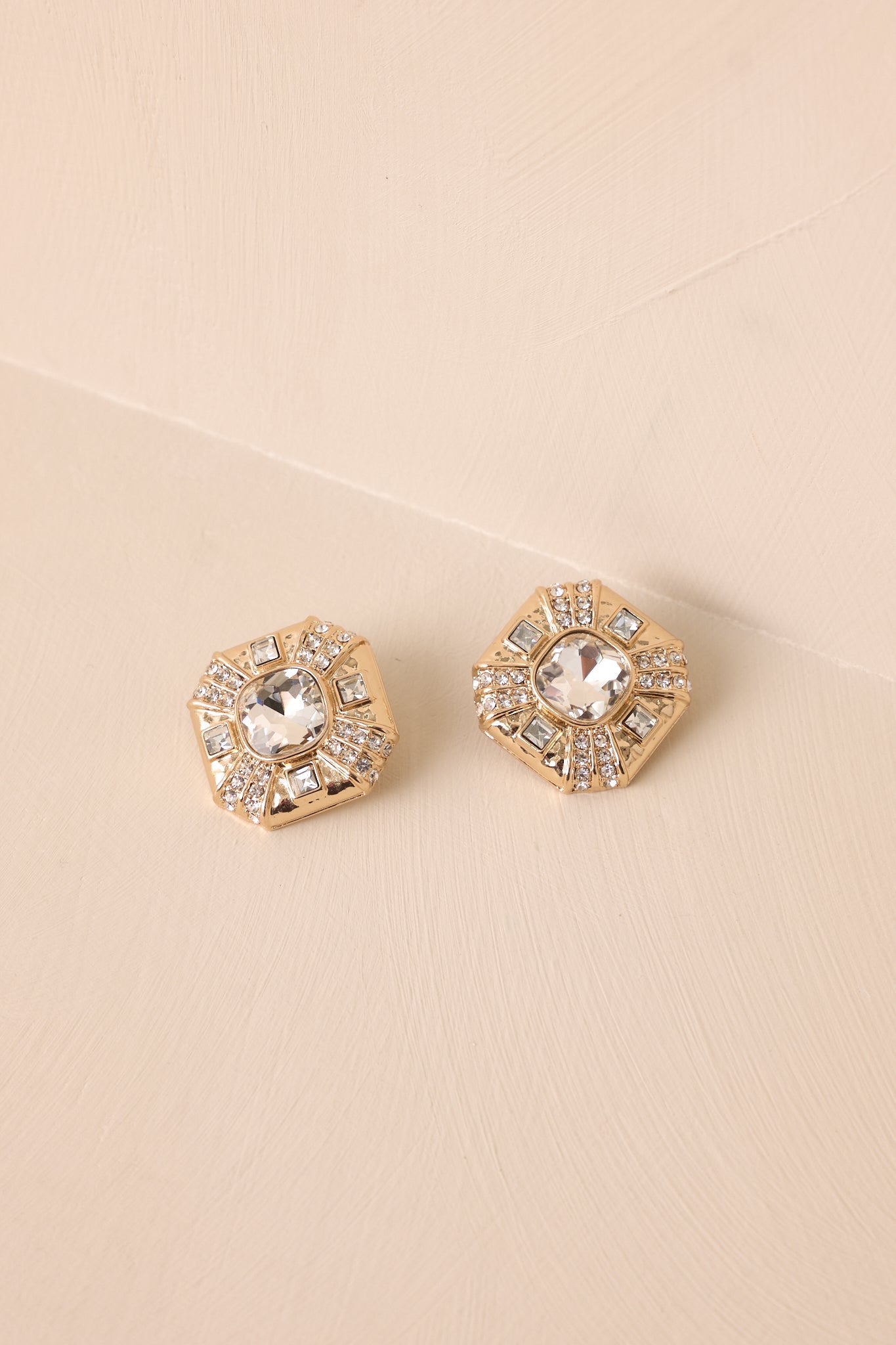 Worth The Wait Gold Rhinestone Earrings