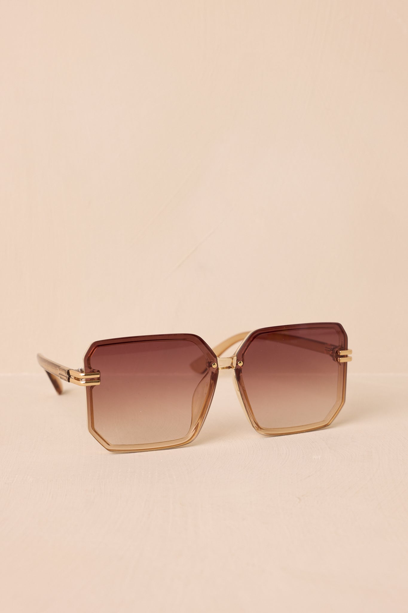 Glistening Lights Brown Square Sunglasses