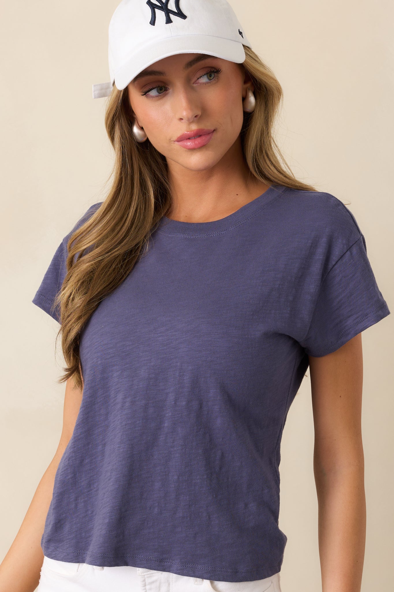 Z Supply Worn Blue Cotton Modern Slub Tee