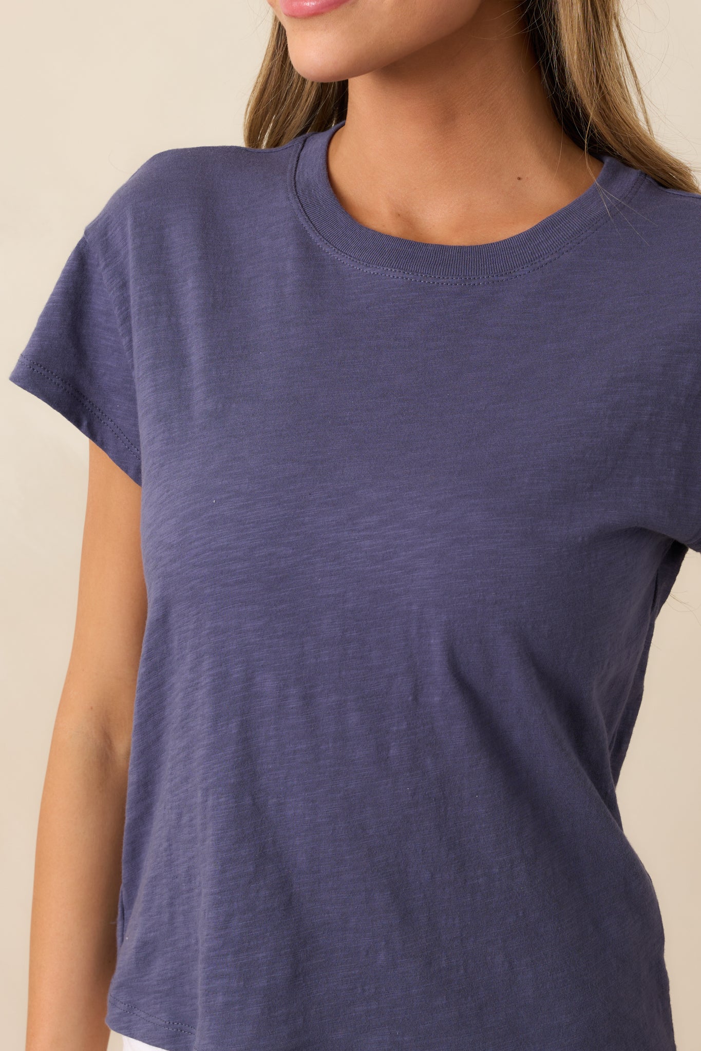 Z Supply Worn Blue Cotton Modern Slub Tee