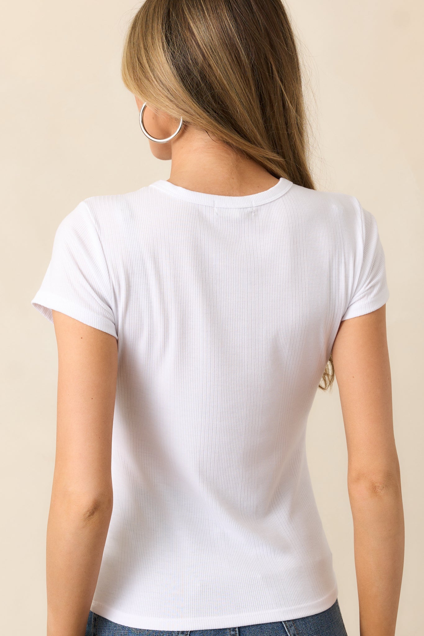 Z Supply White Avery Fitted Rib Tee