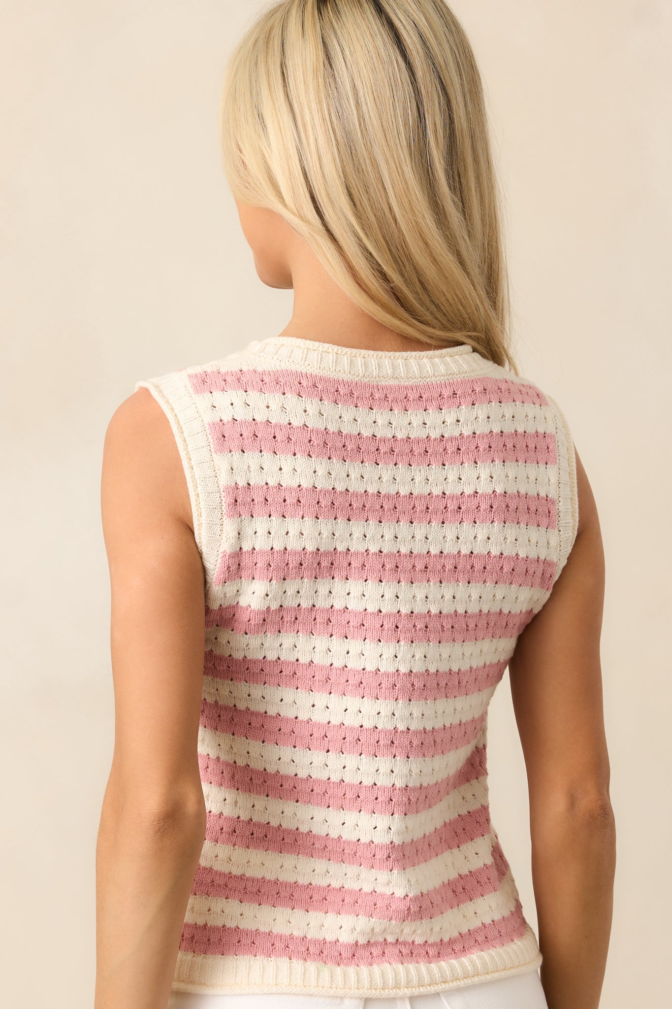 Exploring The City Pink Stripe Knit Tank Top