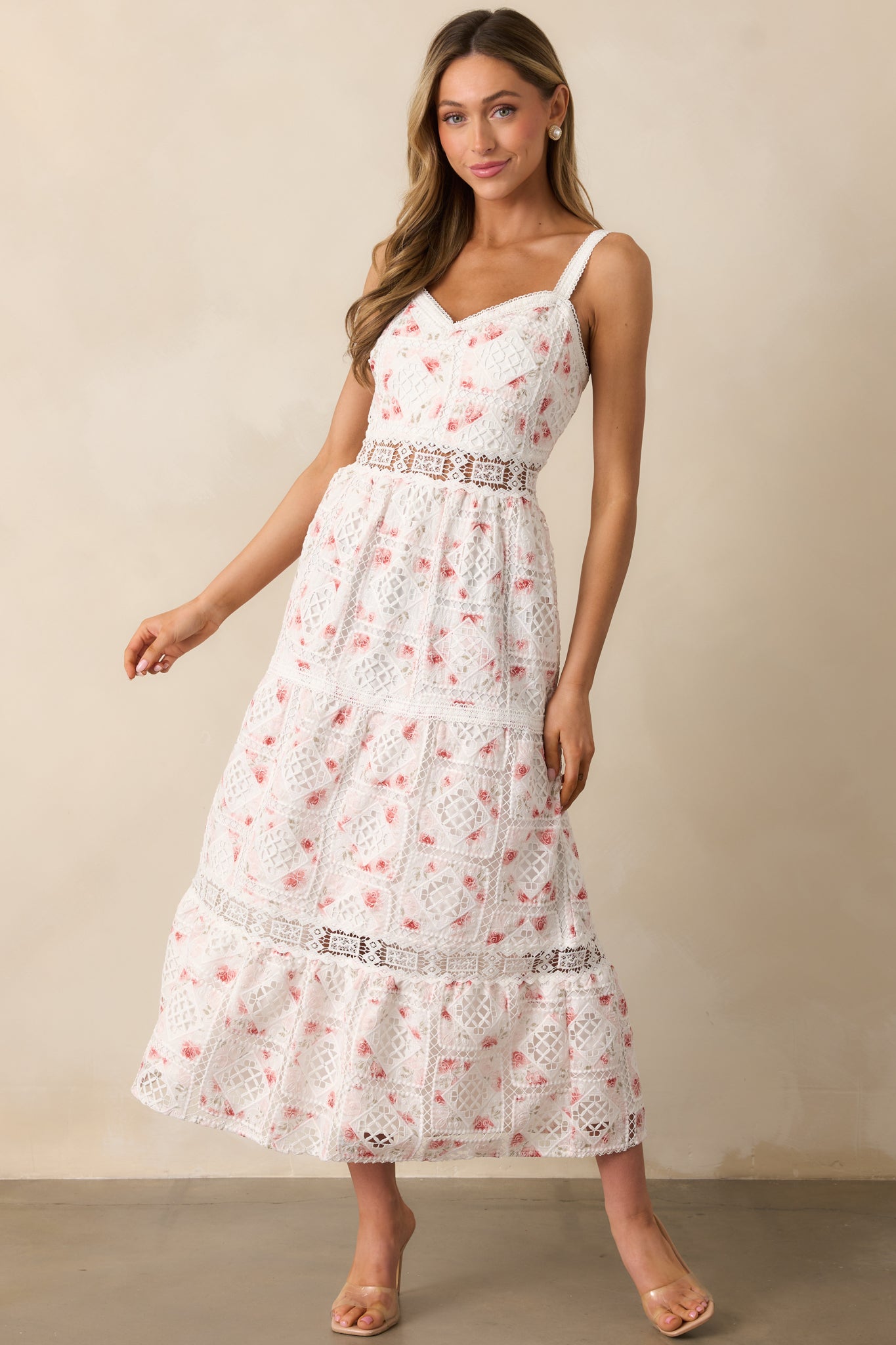 Classical Ballet White Embroidered Maxi Dress