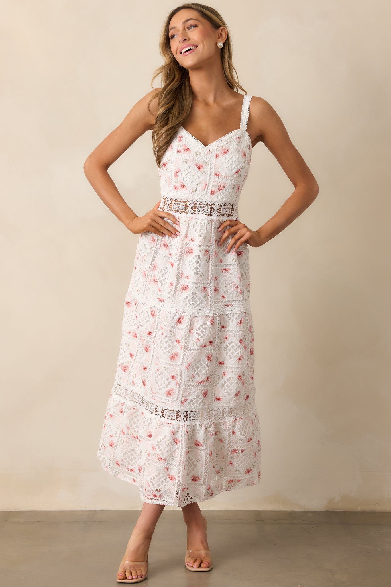 Classical Ballet White Embroidered Maxi Dress