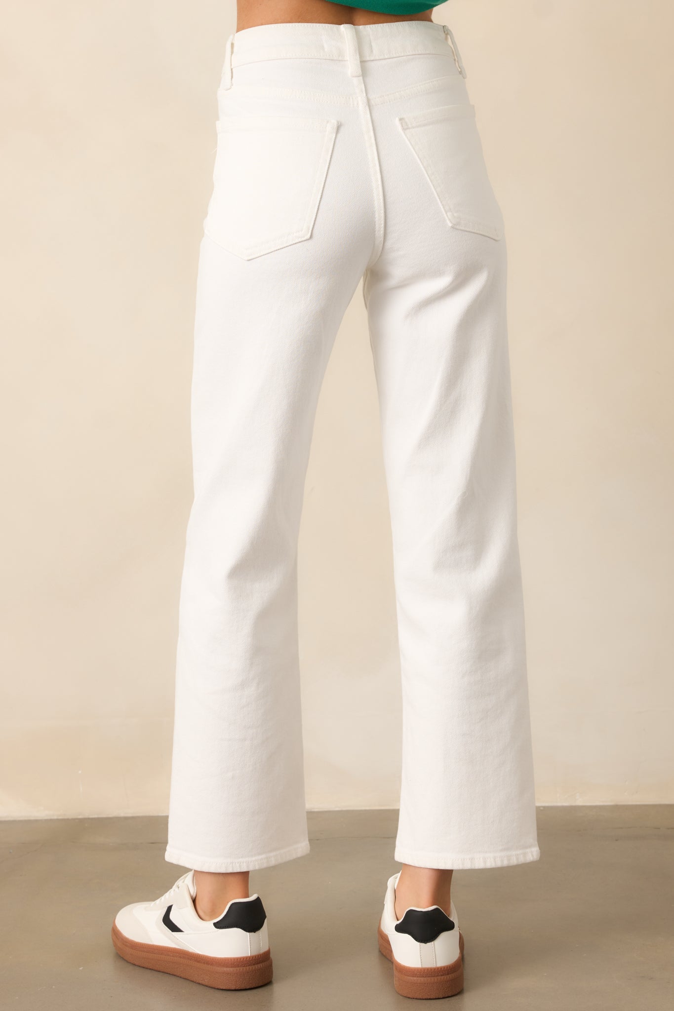 Hard At Work White Straight Leg Jeans