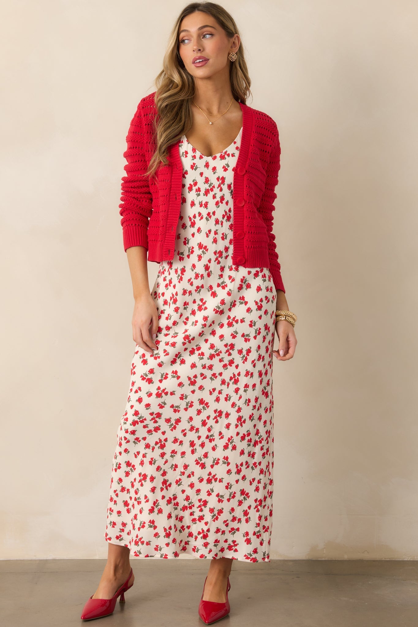 Z Supply Hana La Rosa Ivory Sea Salt Ditsy Maxi Dress