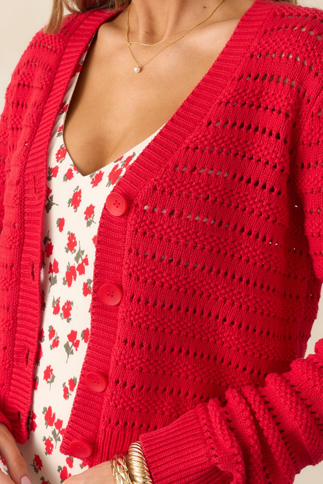Z Supply Cherry Red Romance Cardigan