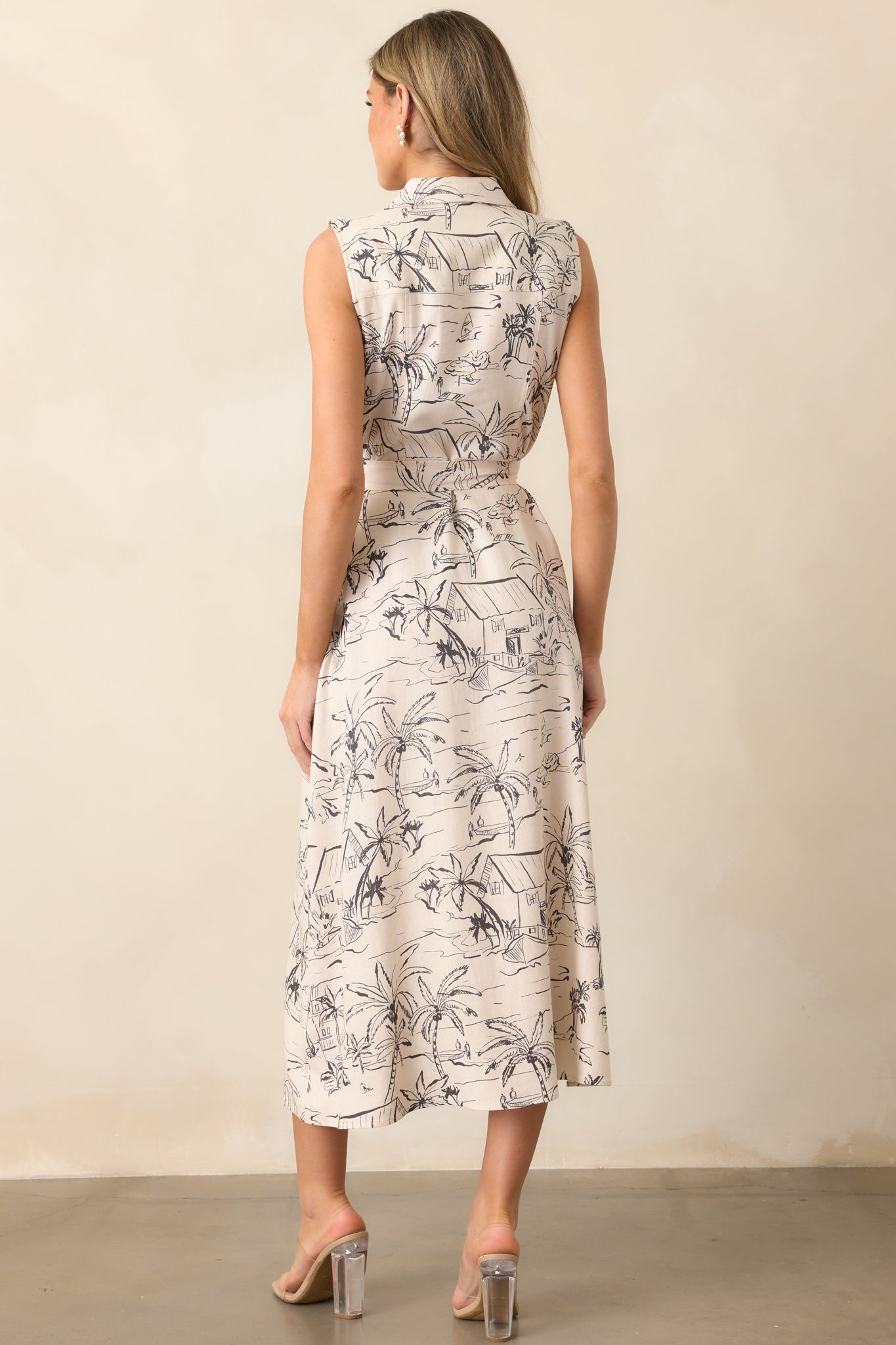 Island Heartbeat Ivory Button Front Maxi Dress