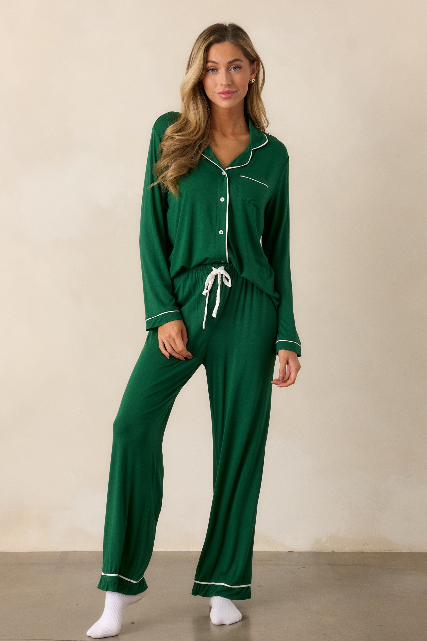 Canopy of Dreams Green Long Sleeve Pajama Top