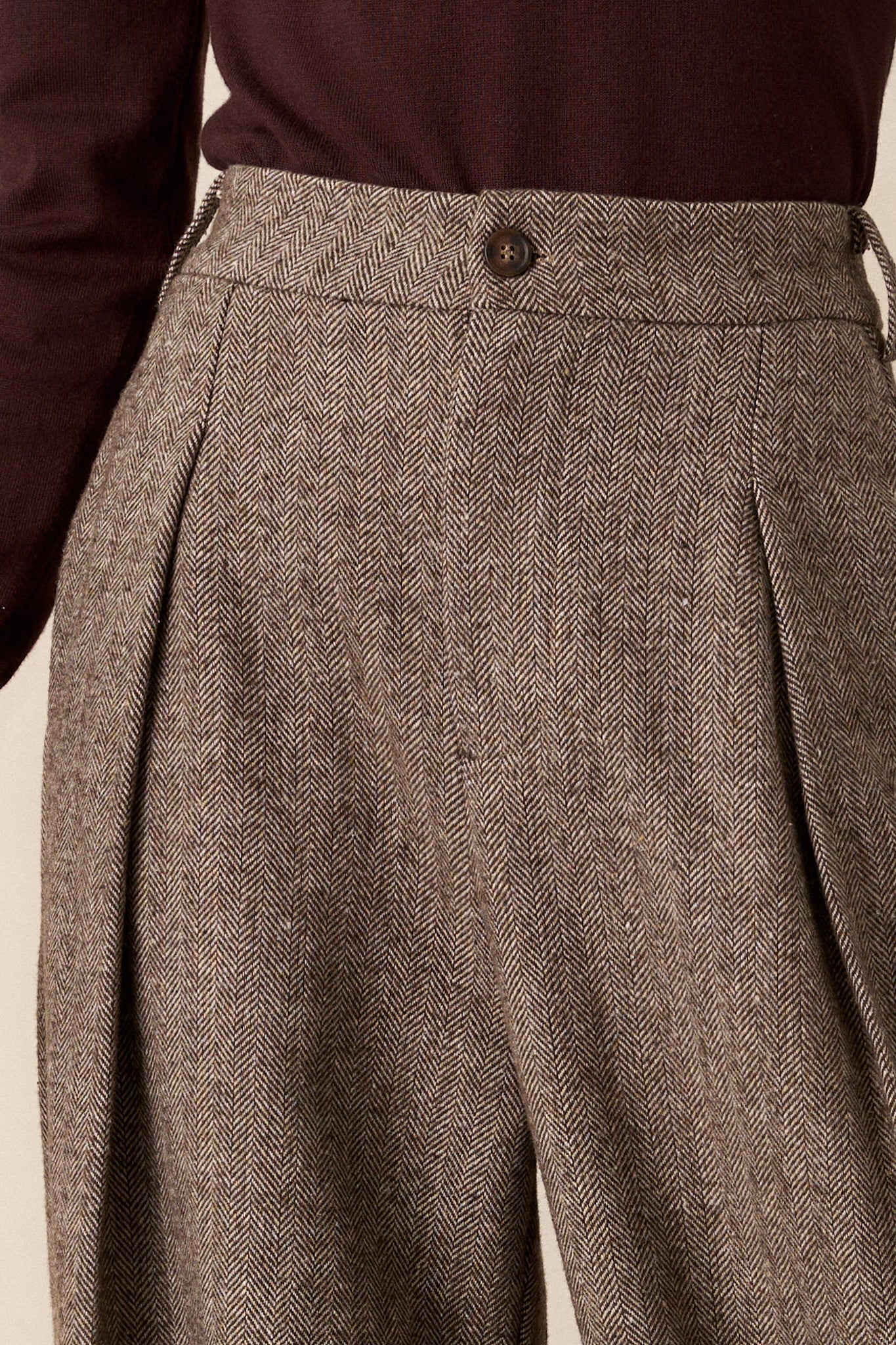 Brisk Adventures Brown Herringbone Tweed Pants