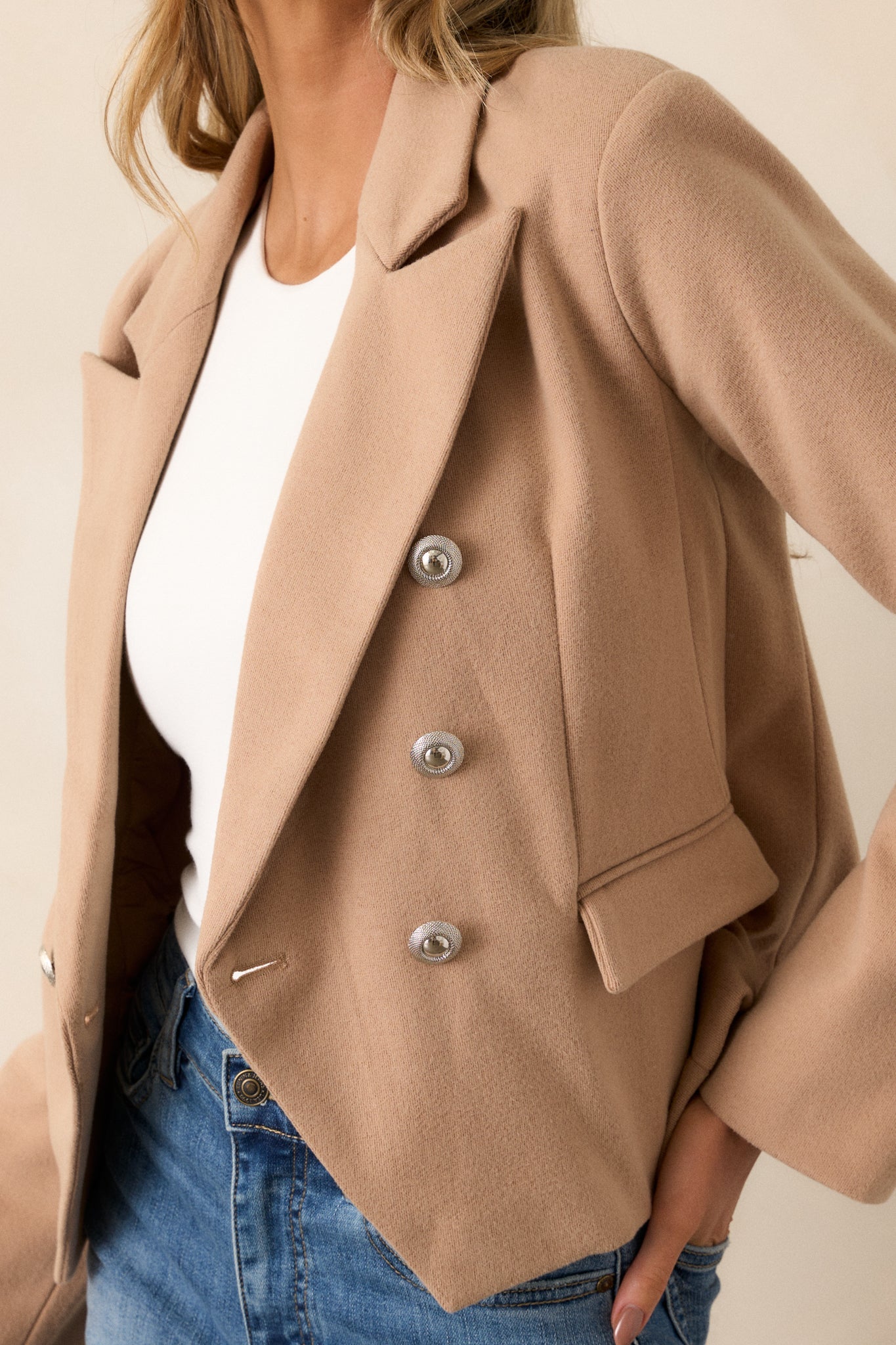 Chasing Stars Tan Ponte Blazer