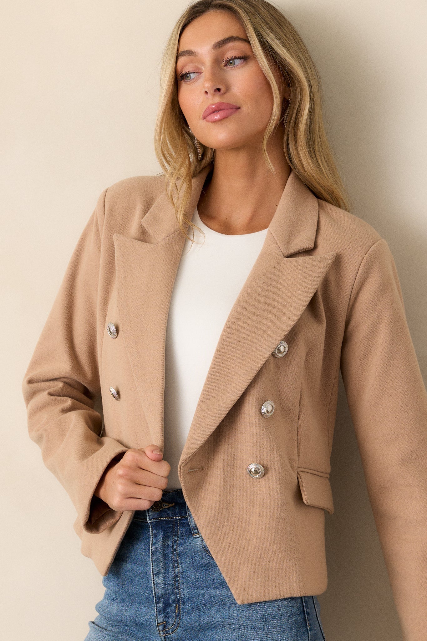 Chasing Stars Tan Ponte Blazer