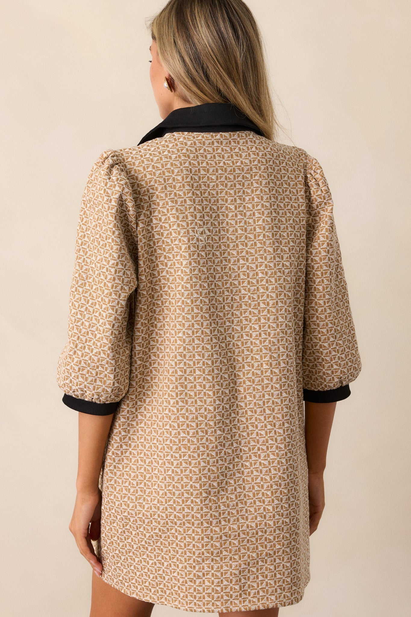 Depths Of Gold Honey Jacquard Mini Dress