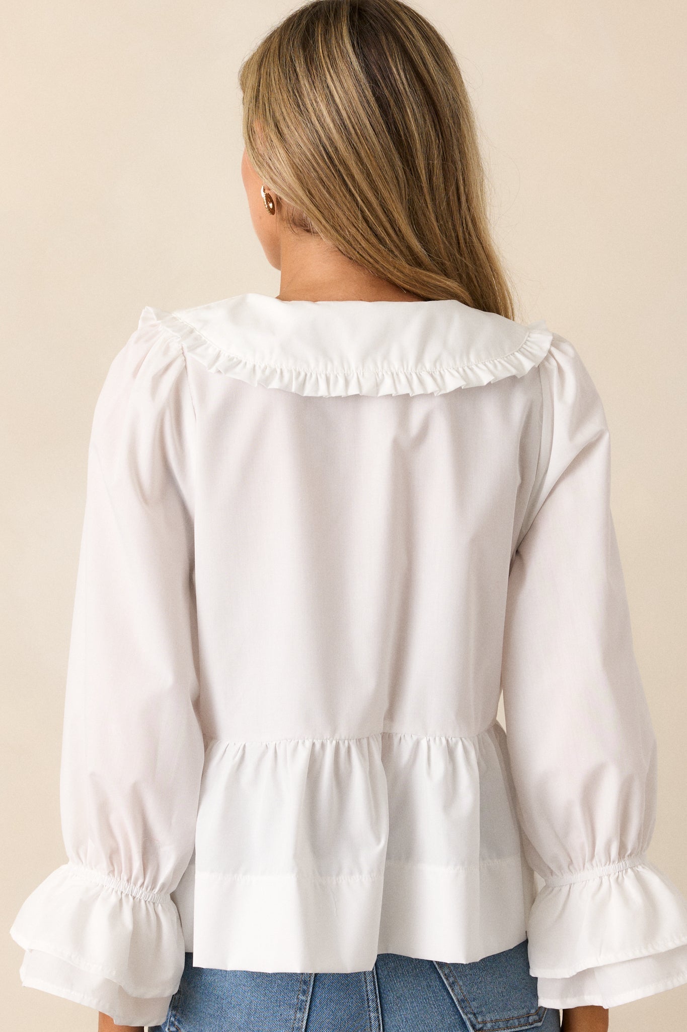 Calm Reflections Cotton Ivory Blouse