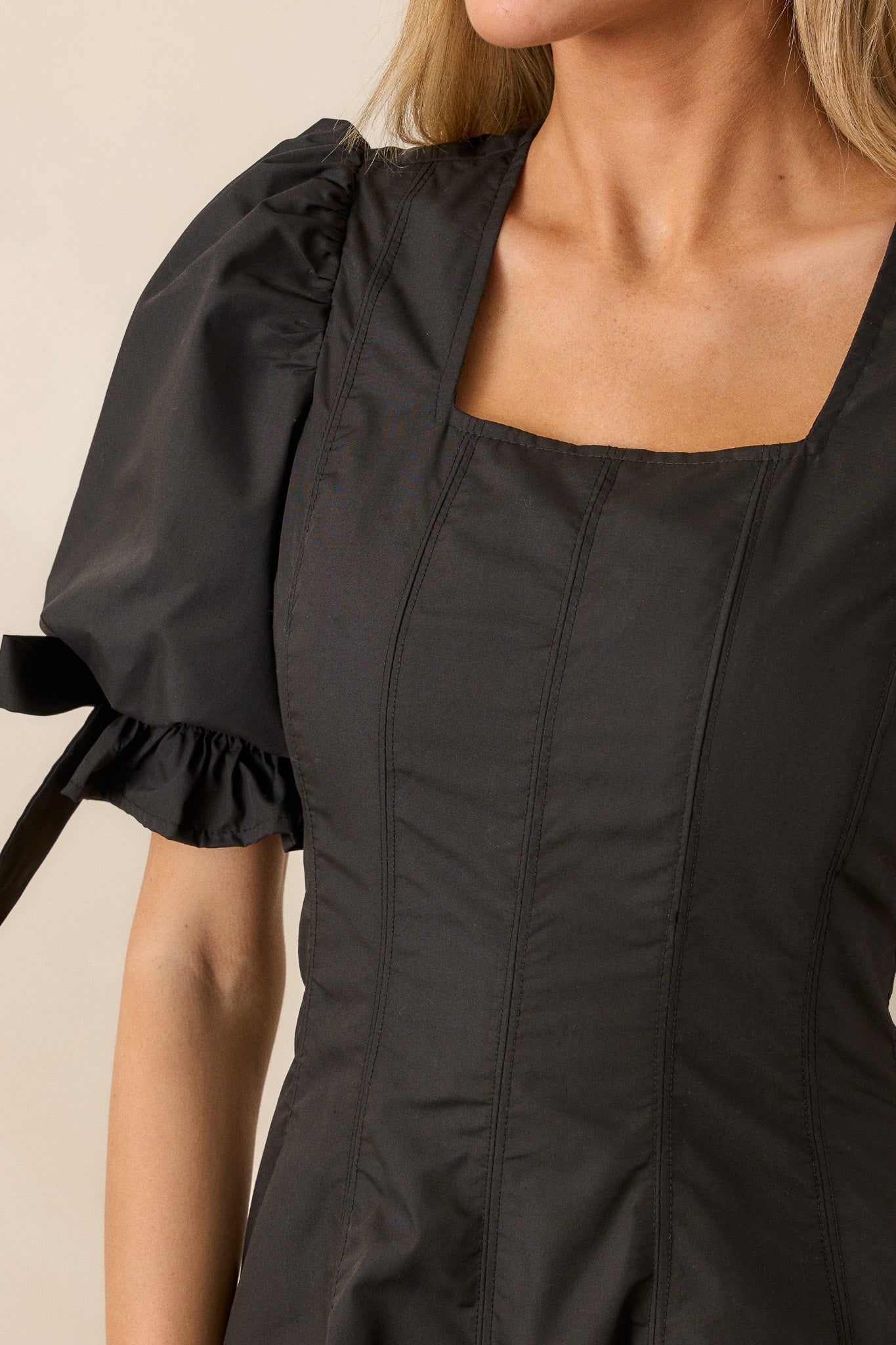 Clover Fields Cotton Black Midi Dress