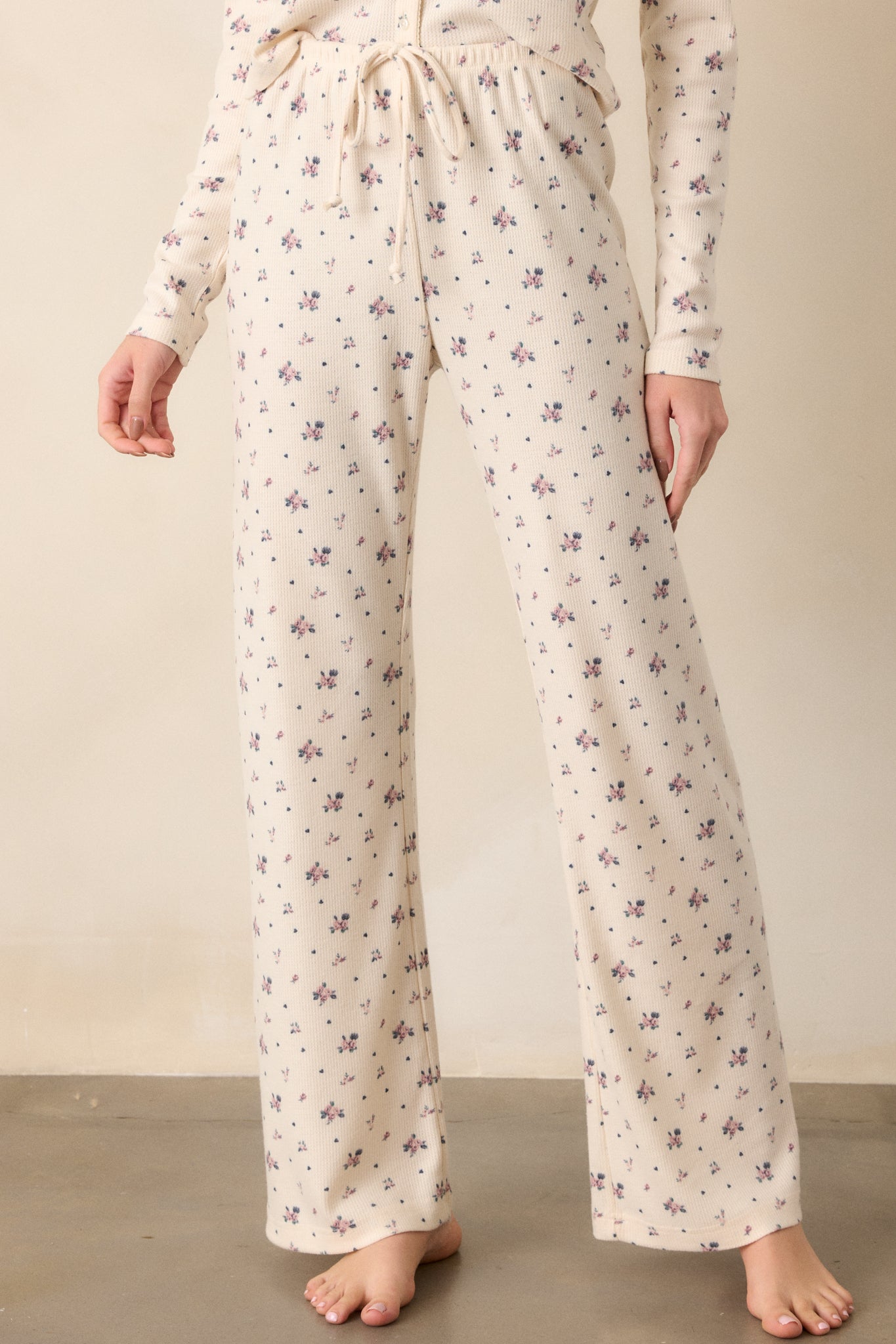 Z Supply Alyssa Ivory Rosebud Lounge Pant