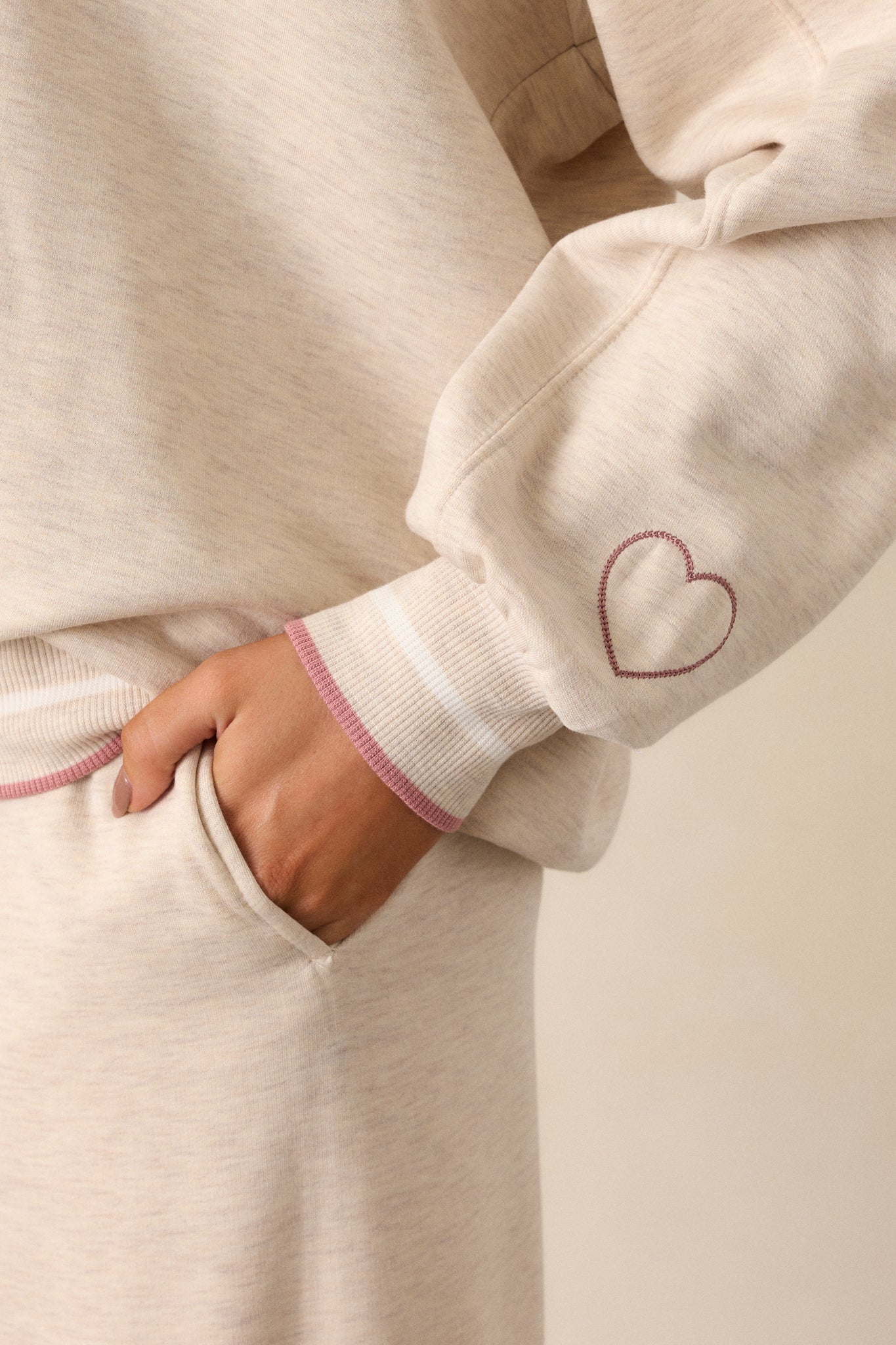 Z Supply Homebody Oatmeal V-Neck Sweatshirt