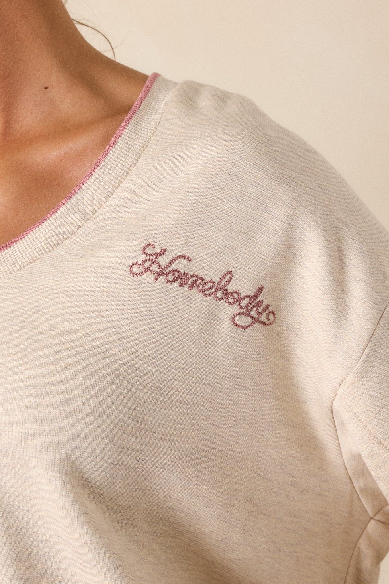 Z Supply Homebody Oatmeal V-Neck Sweatshirt