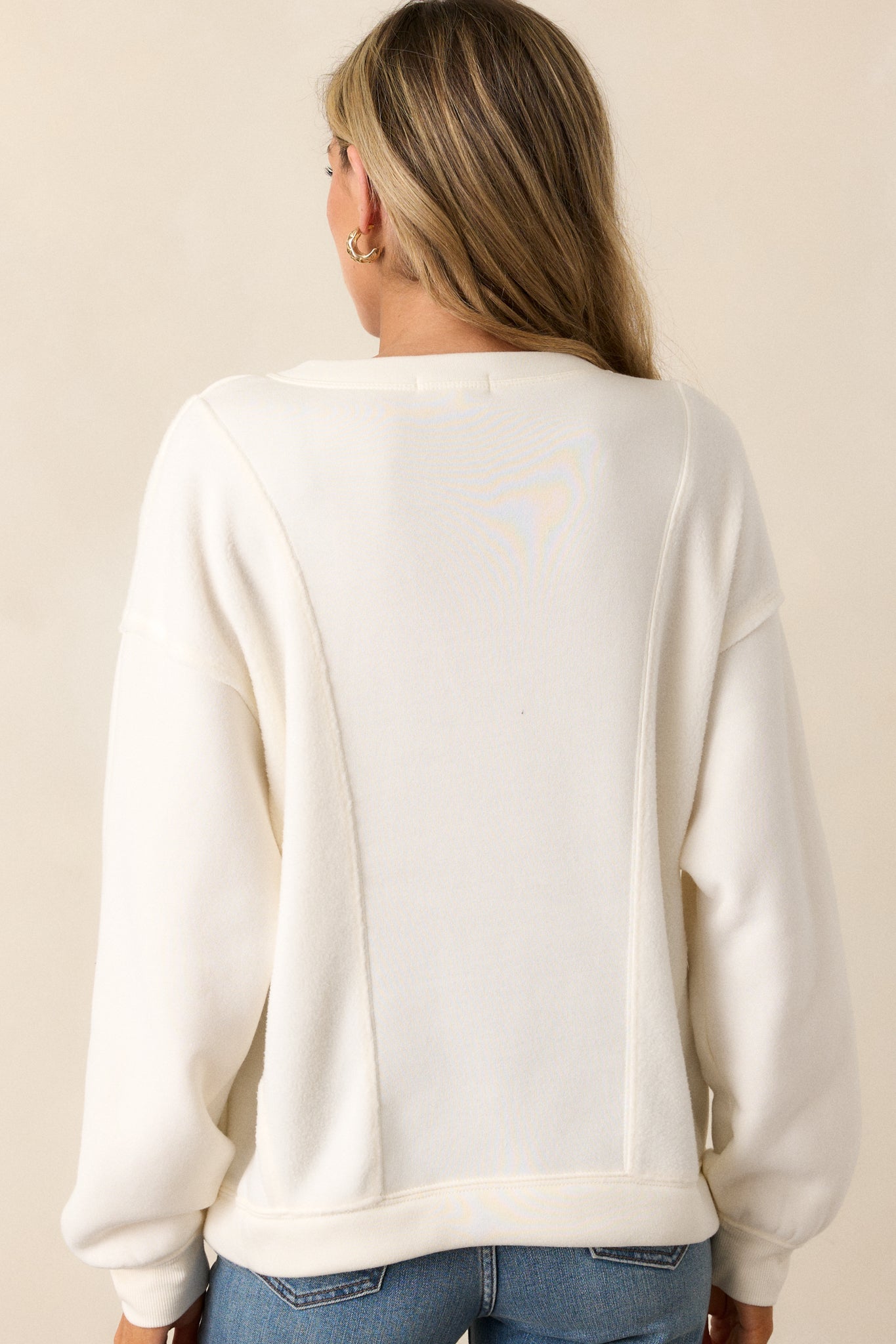 Z Supply Out Of Towner Sea Salt Ivory Sweatshirt