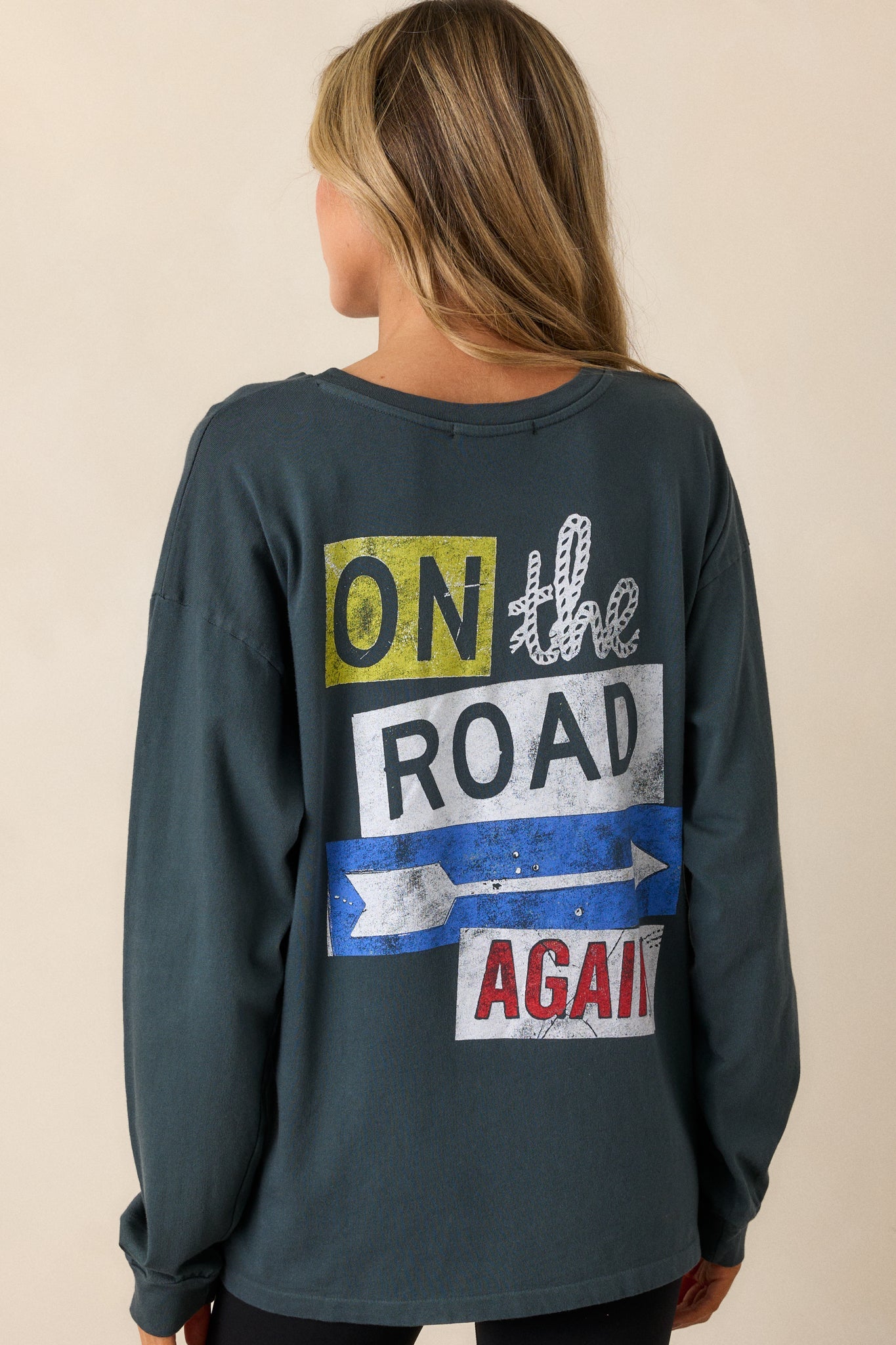 Willie Nelson On The Road Again Charcoal Long Sleeve Tee