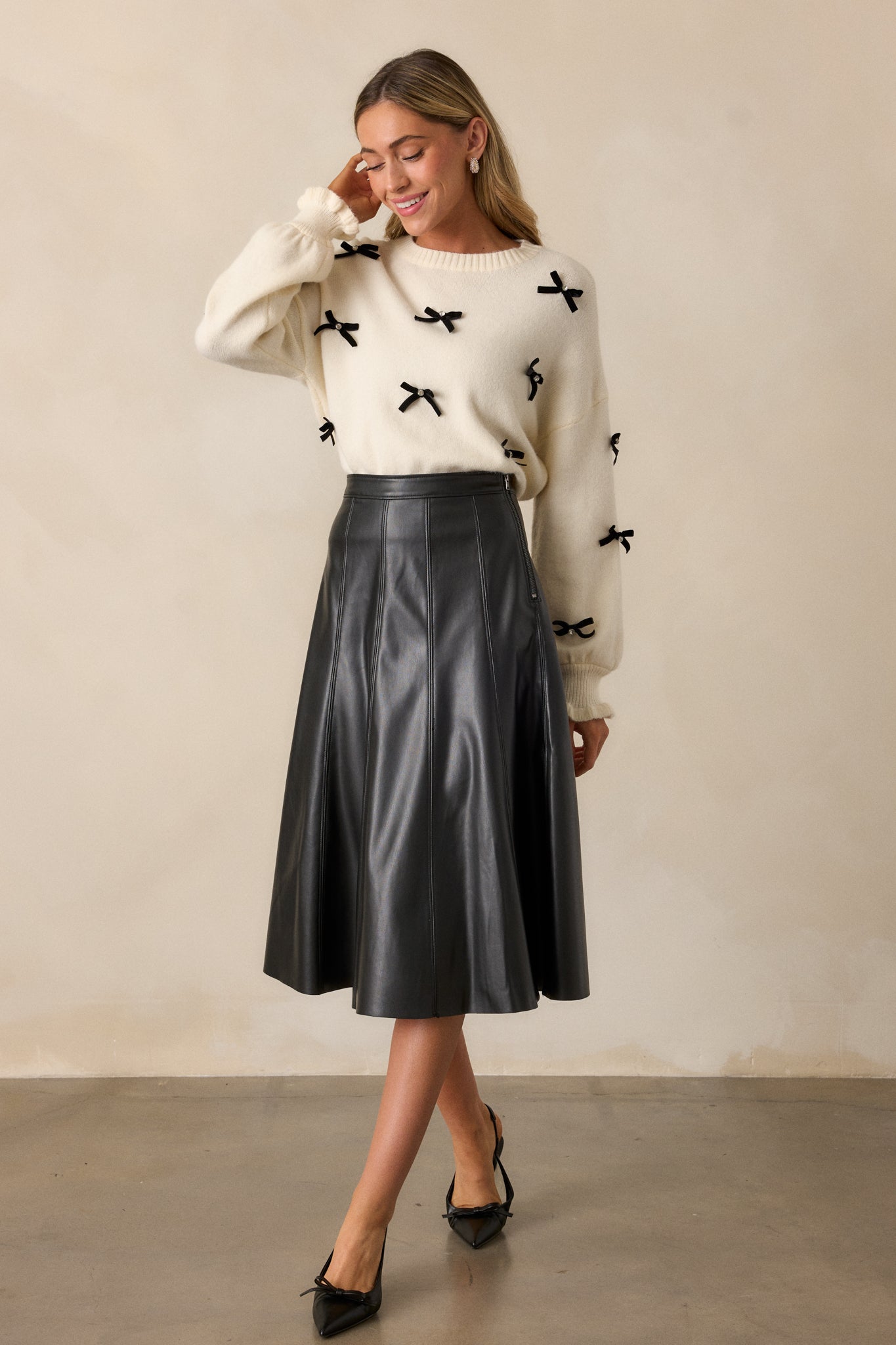 Drifting Thoughts Ivory Crew Neck Sweater