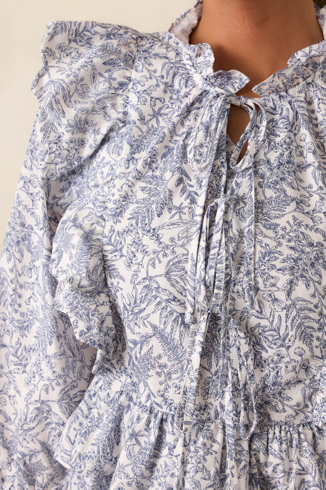 Cosmic Reflections Cotton Navy Floral Blouse