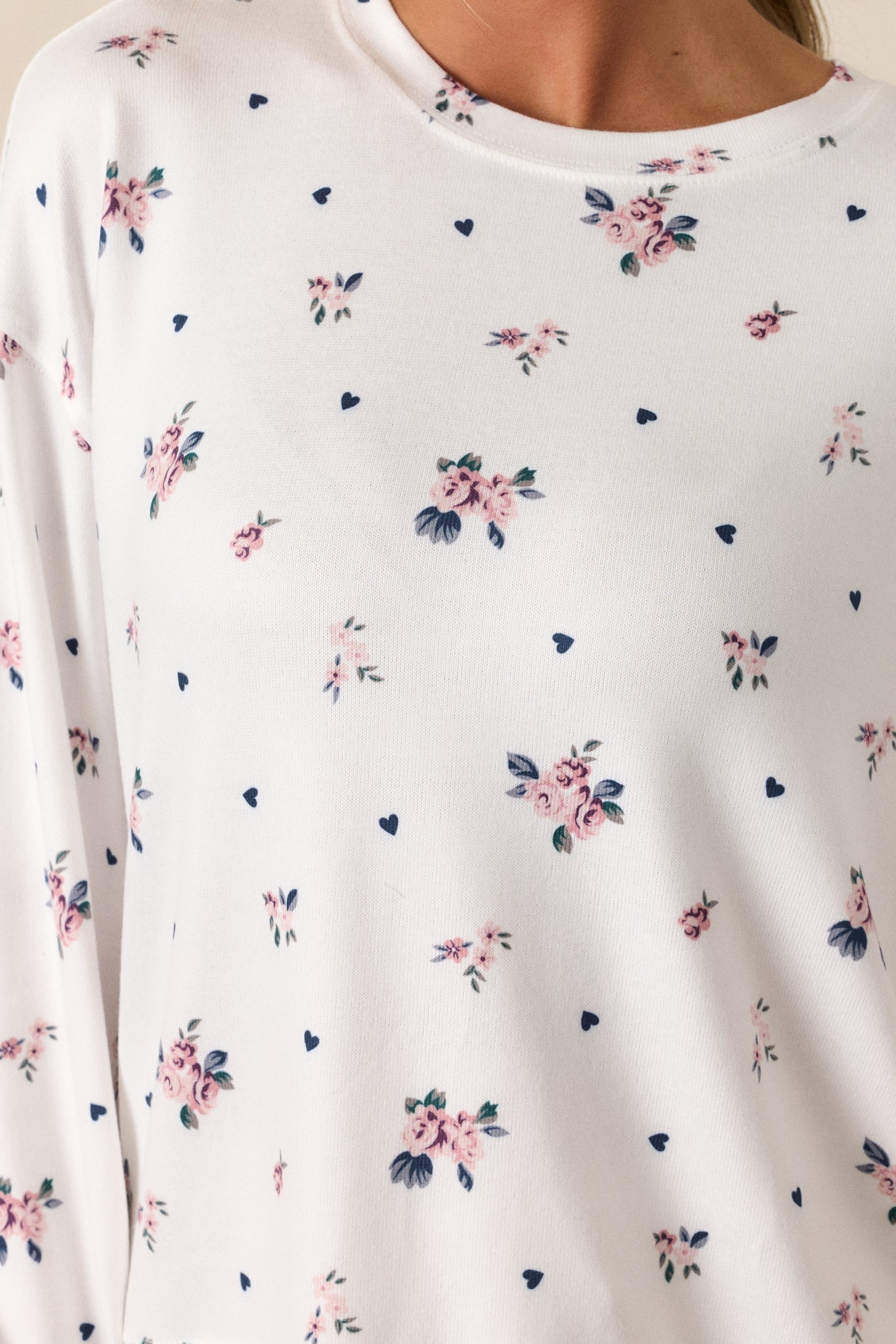 Z Supply Cozy Rosebud Ivory Lounge Top