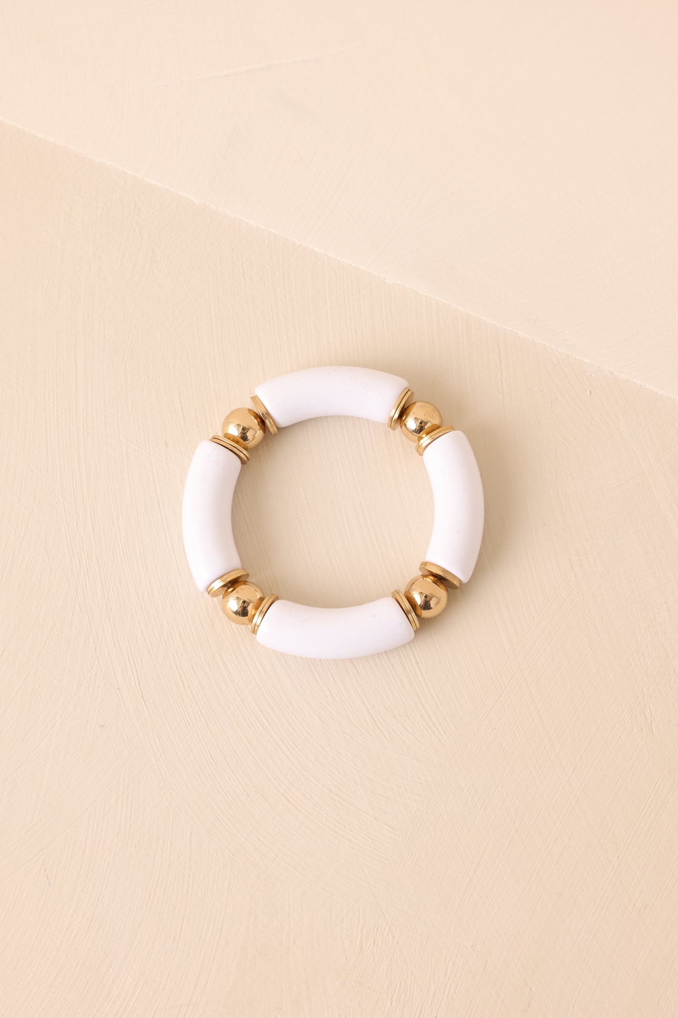 Keep It Bright Ivory Gold Beaded Bracelet