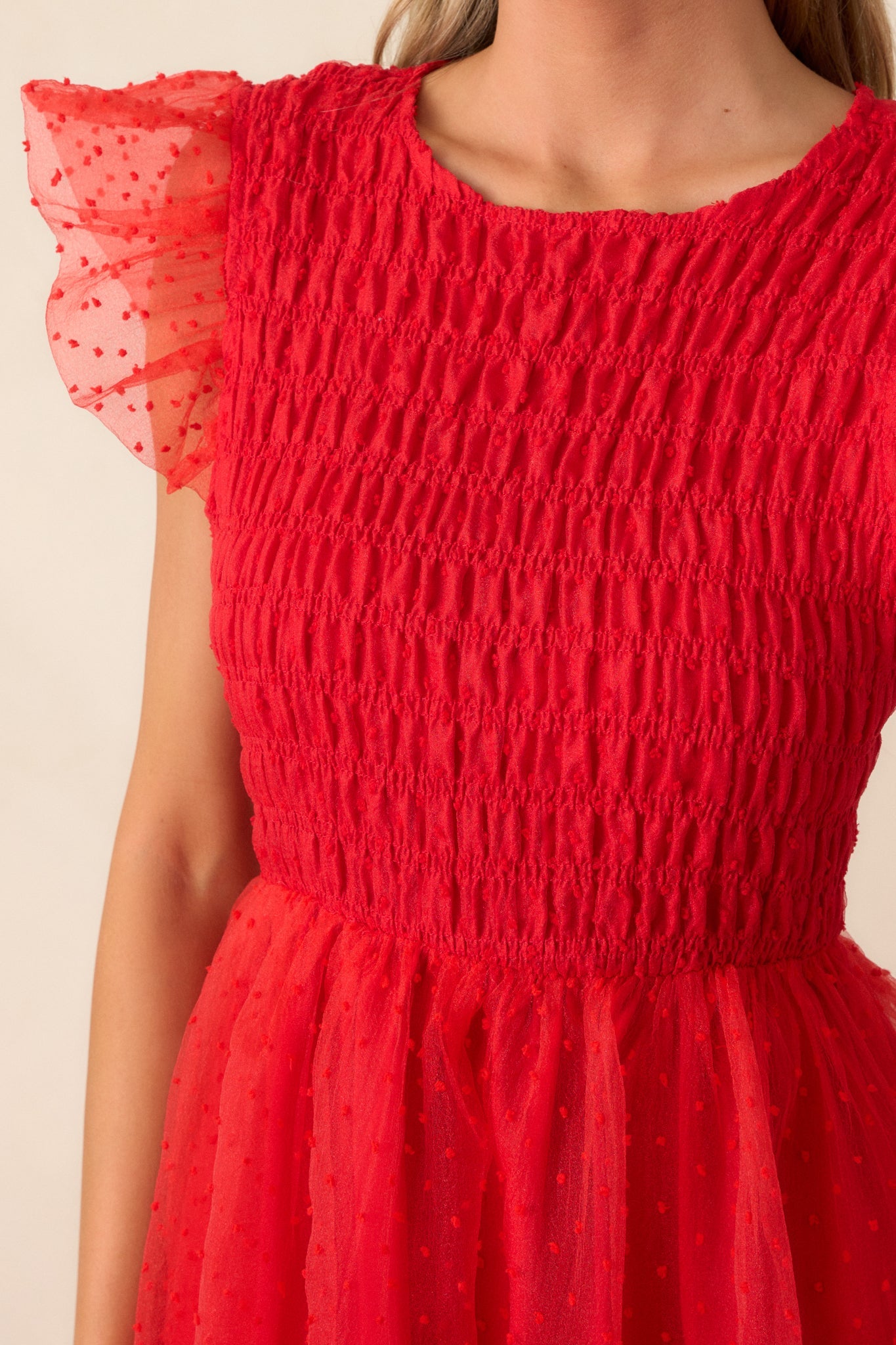 Heart On Fire Red Polka Dot Midi Dress