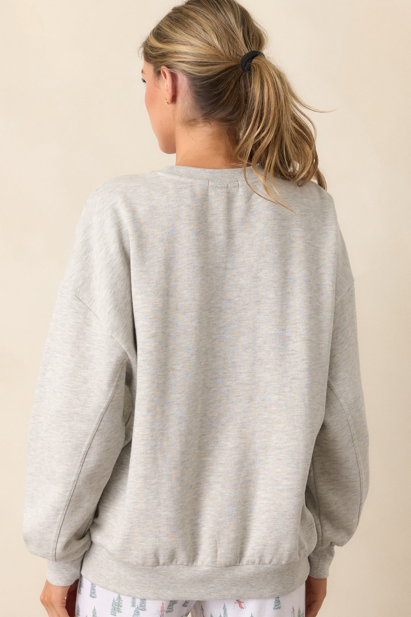 Z Supply Merry Light Heather Grey Fleece Sweatshirt