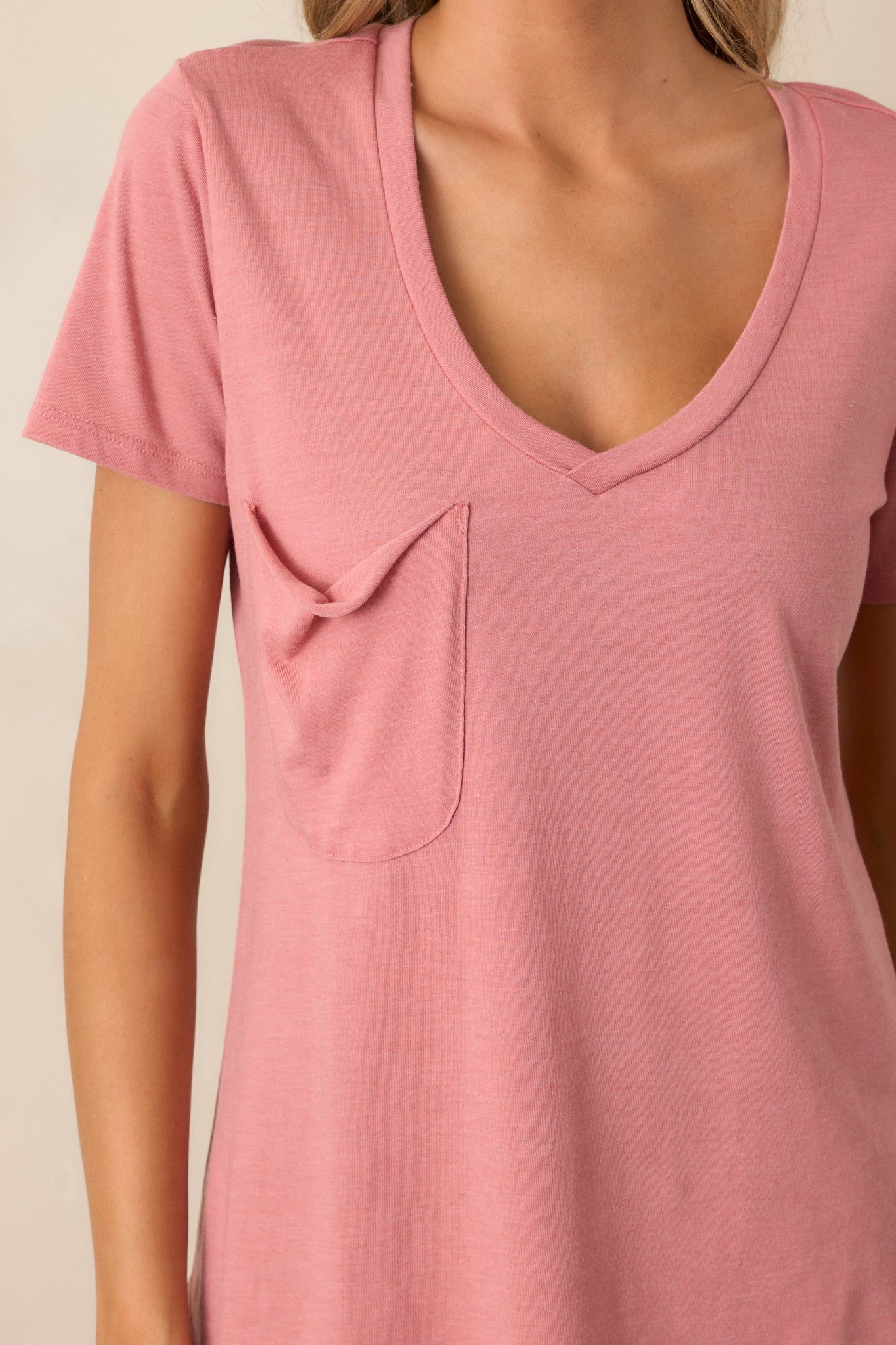 Z Supply Rosebud Pink Pocket Tee