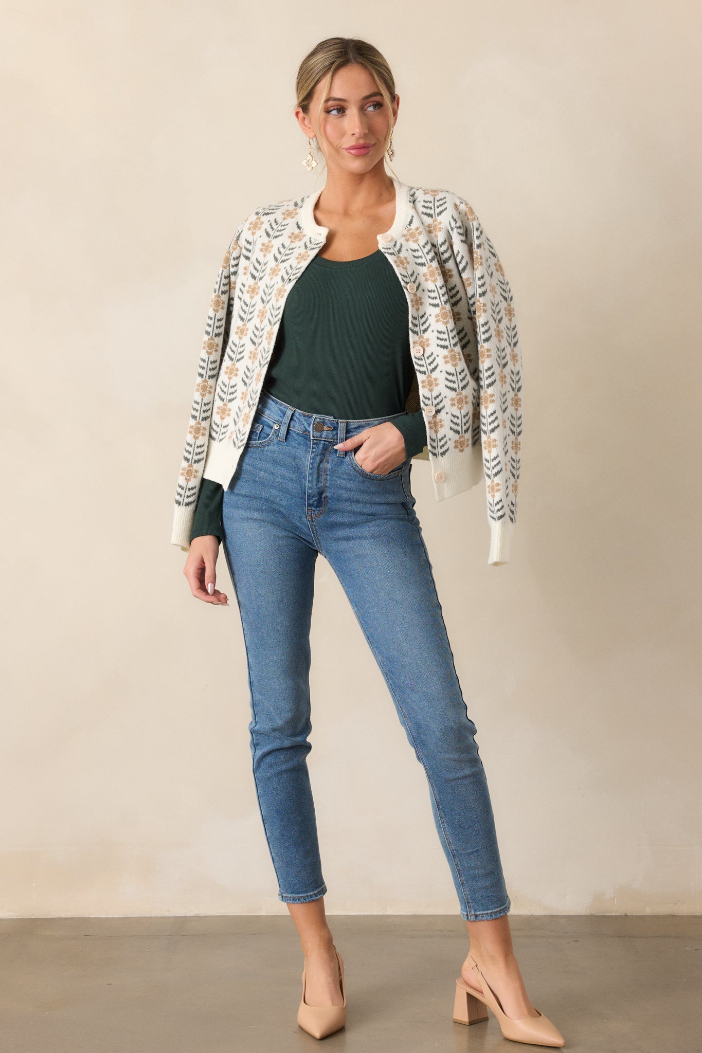 Z Supply Sirena Rib Cyprus Green Long Sleeve Top