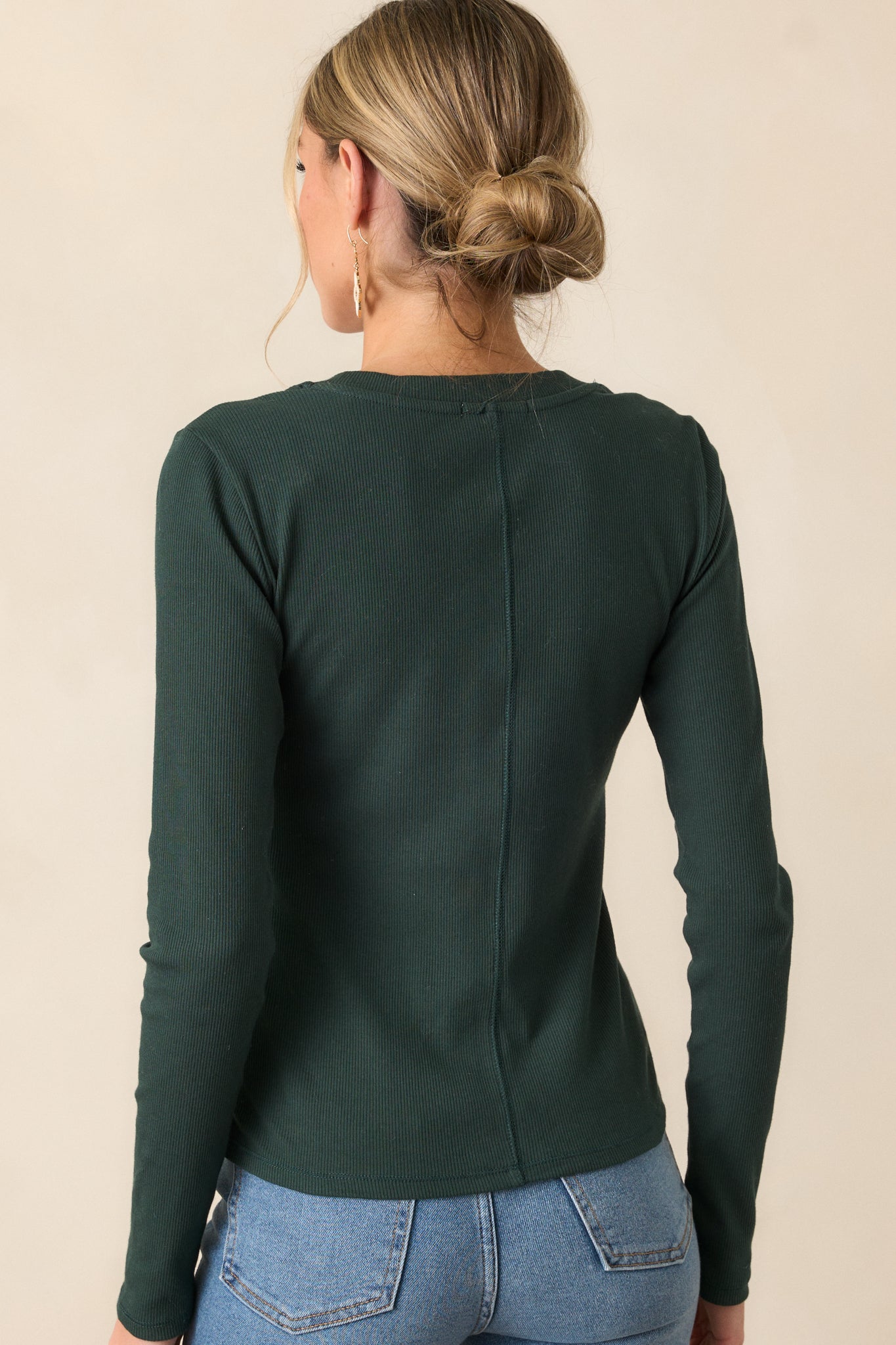 Z Supply Sirena Rib Cyprus Green Long Sleeve Top