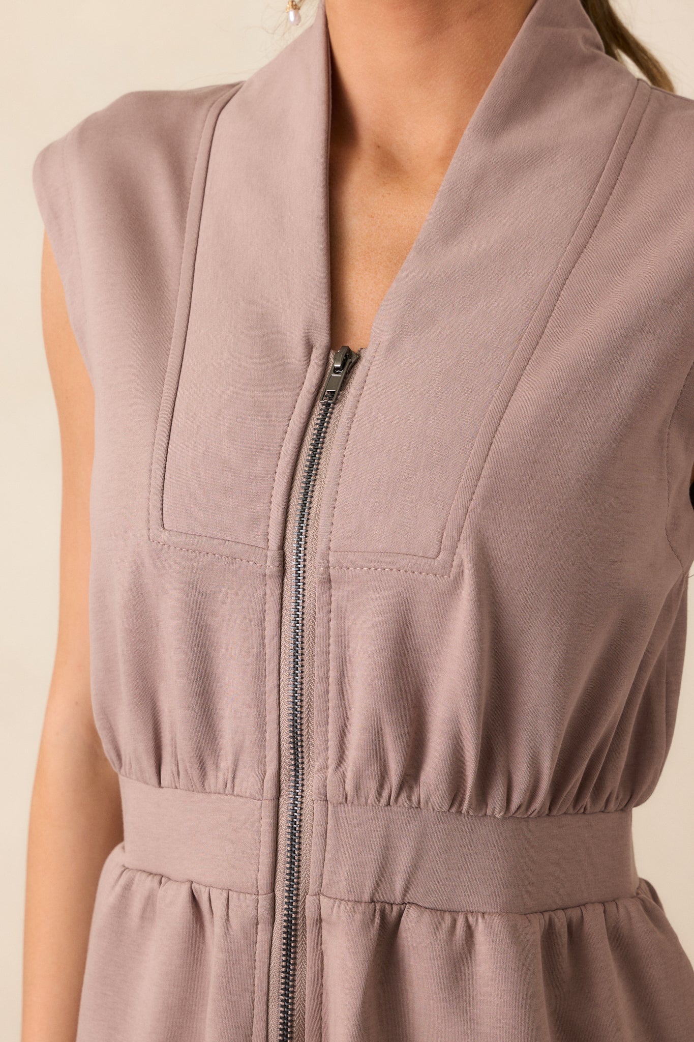 Distant Sun Dark Taupe Sleeveless Midi Dress
