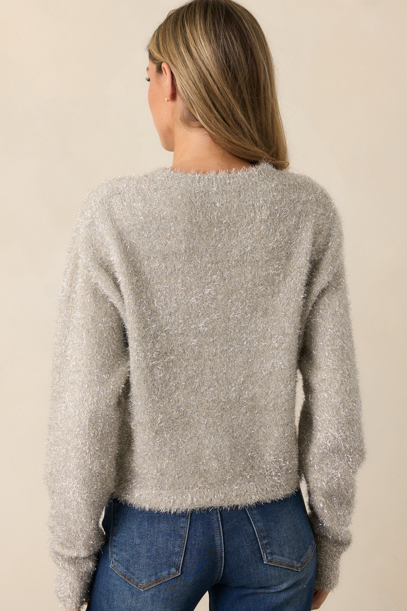 Z Supply Tinseltown Champagne Cropped Sweater
