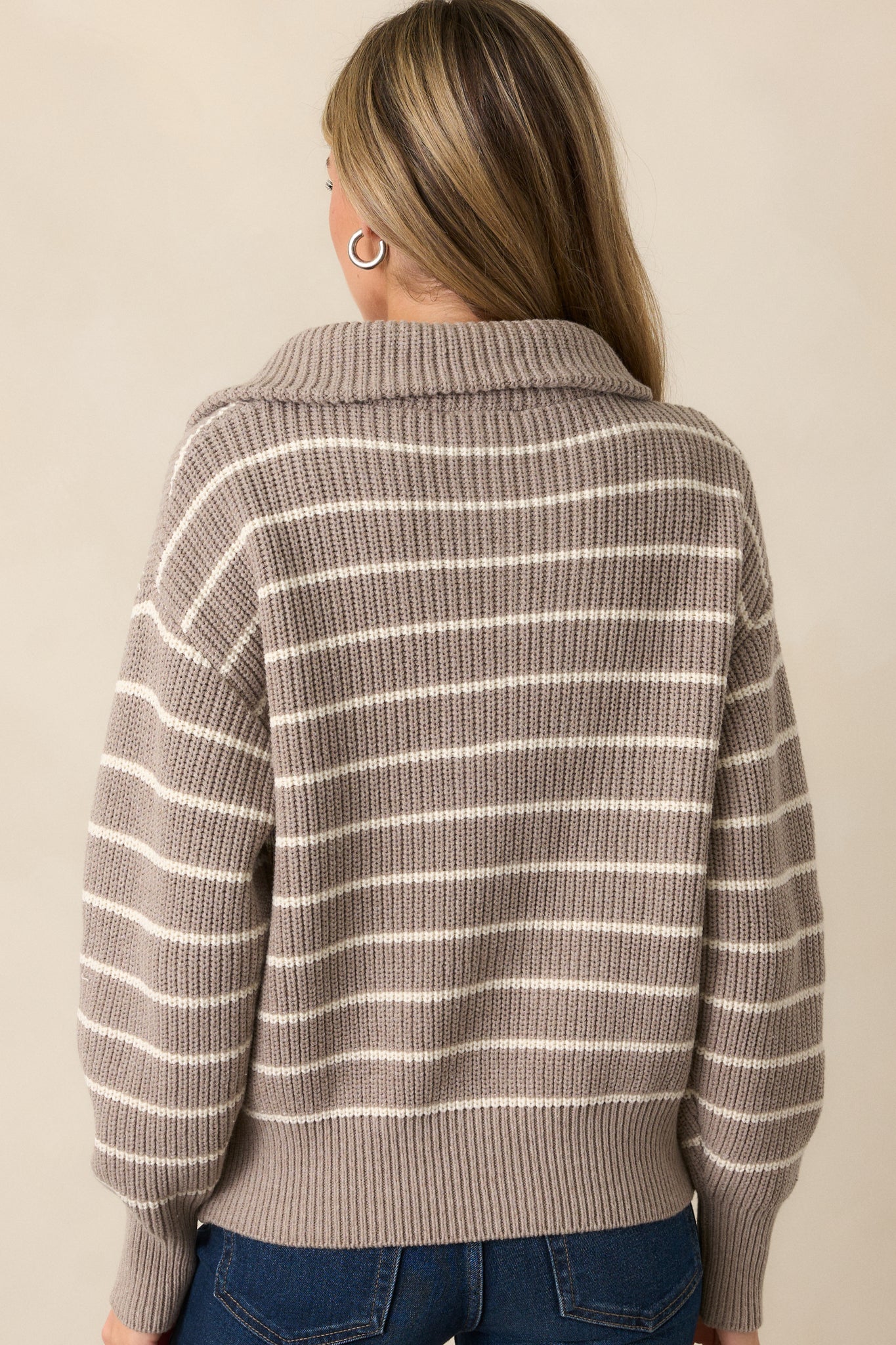 Z Supply Villa Heather Taupe Half Zip Sweater