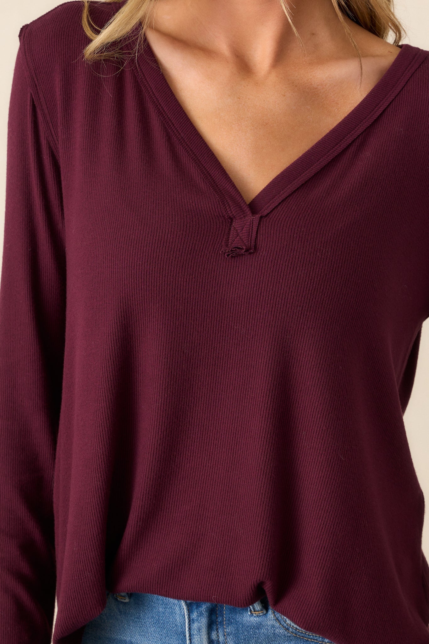 Z Supply Elton Rib Berry Wine Top