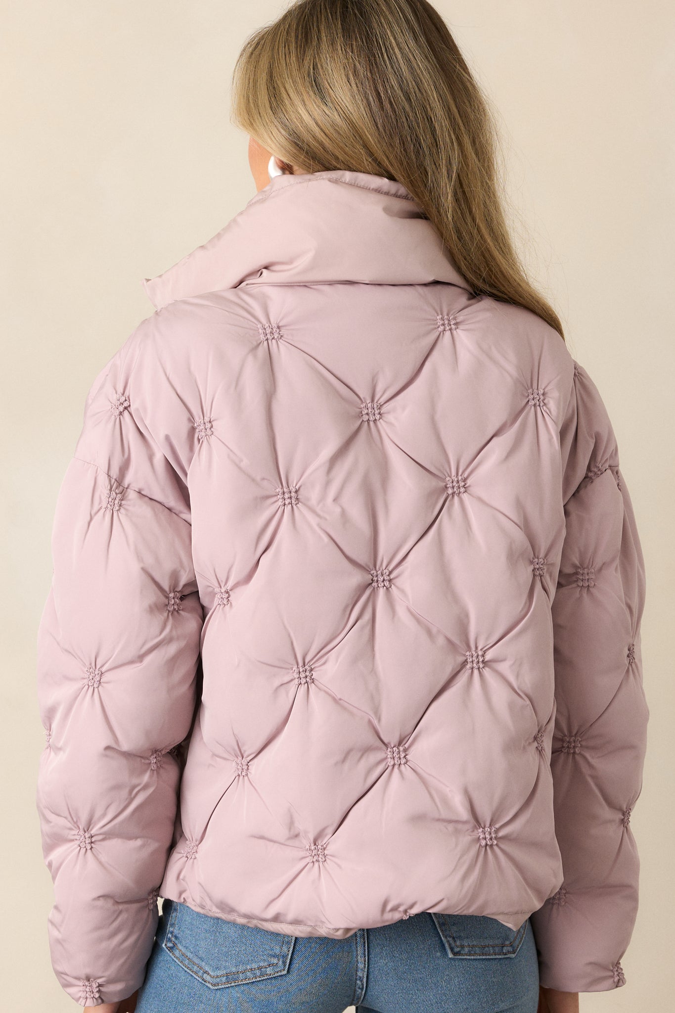 Forever Mine Mauve Mist Tufted Puffer Jacket