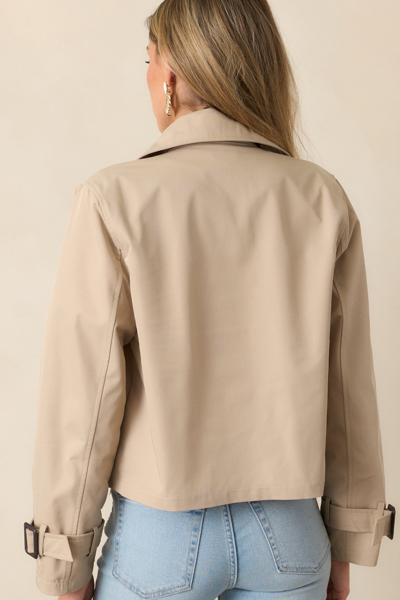 City Strolls Khaki Cropped Trench Coat