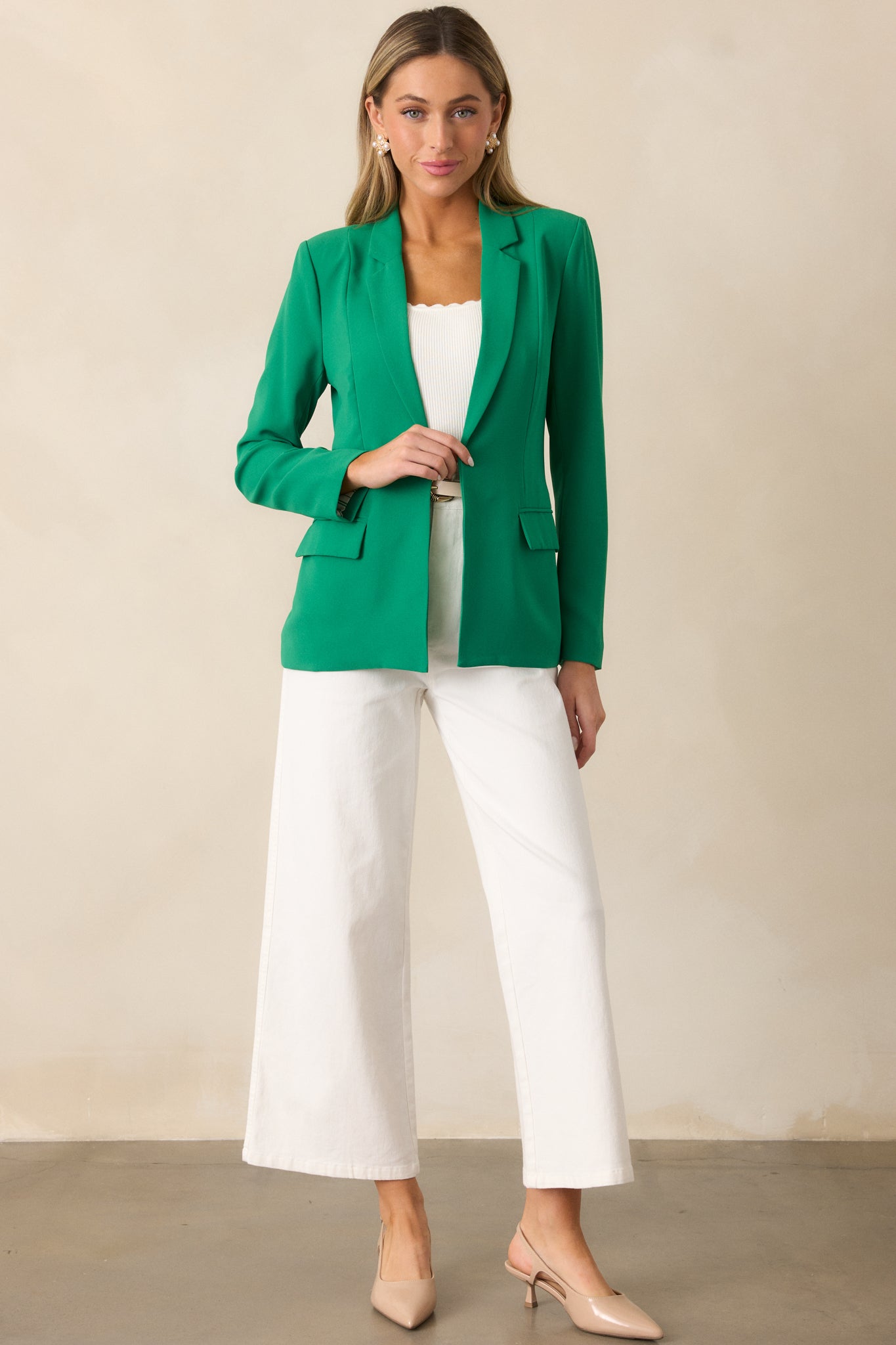 Grace In Every Step Lightweight Kelly Green Blazer