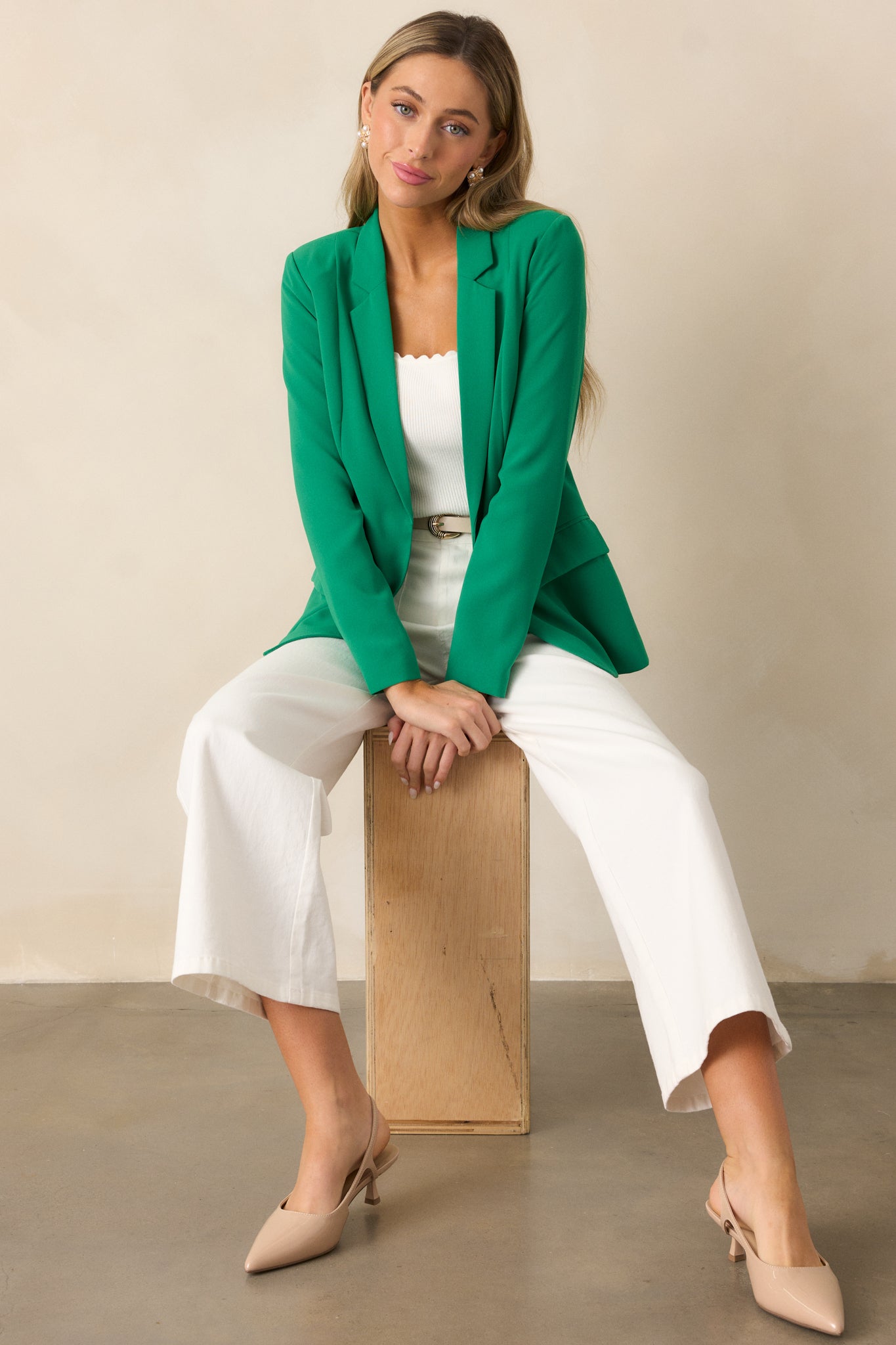 Grace In Every Step Lightweight Kelly Green Blazer