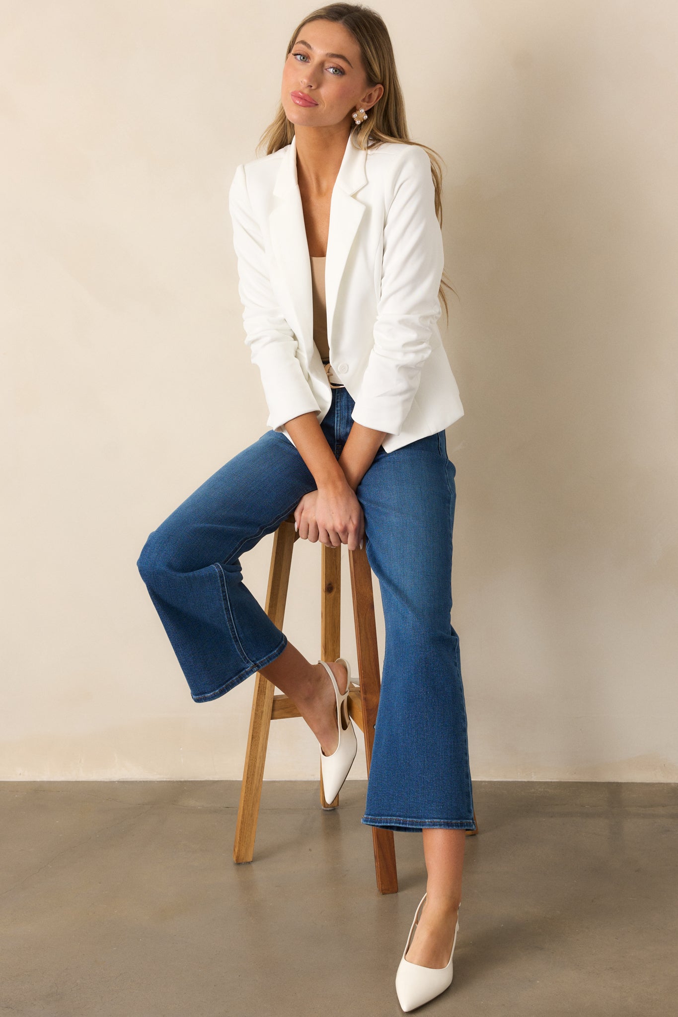 Coffee Break White Blazer