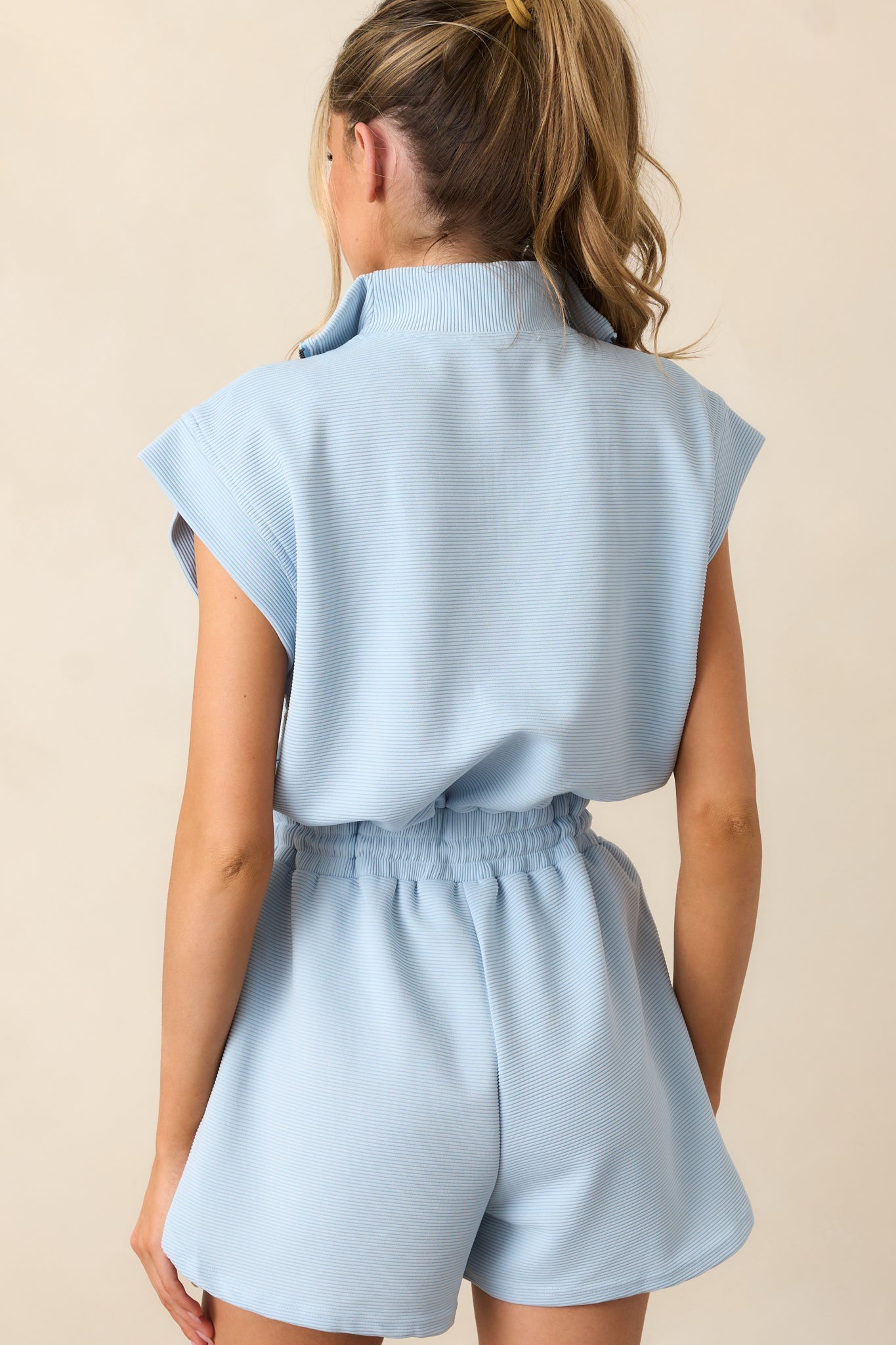 Embrace Today Light Blue Half Zip Romper (RESTOCK ETA JUNE)