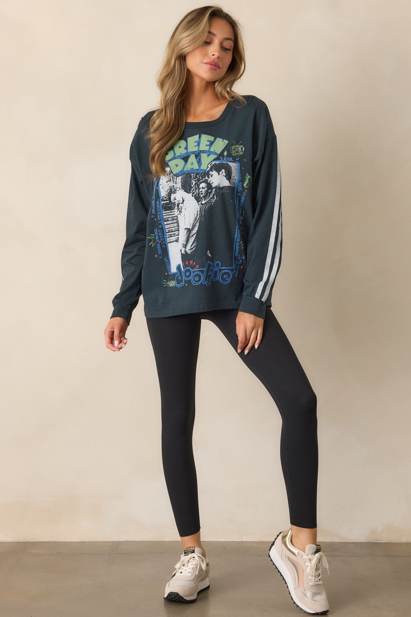 Green Day Cotton Vintage Black Long Sleeve Tee