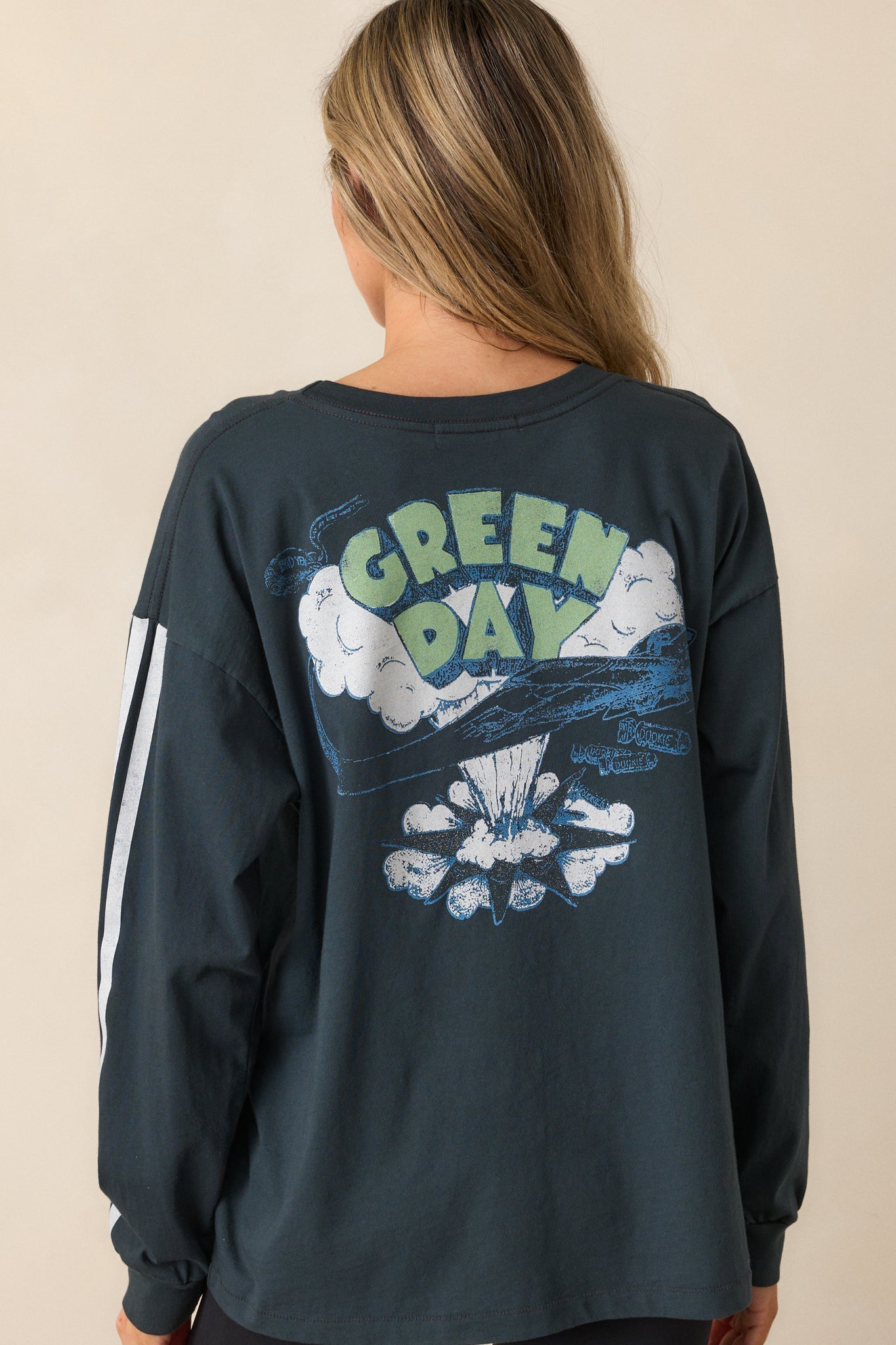 Green Day Cotton Vintage Black Long Sleeve Tee