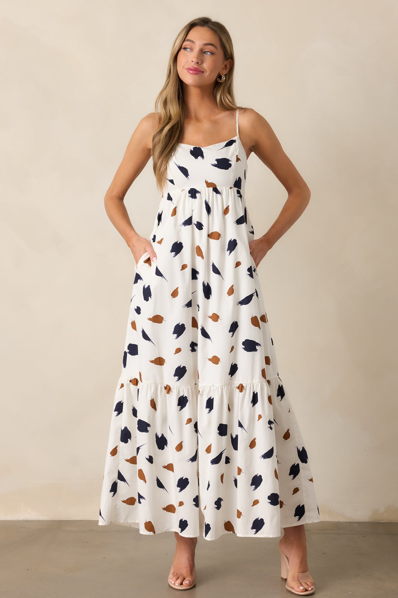 Call The Shots Cotton Ivory Maxi Dress