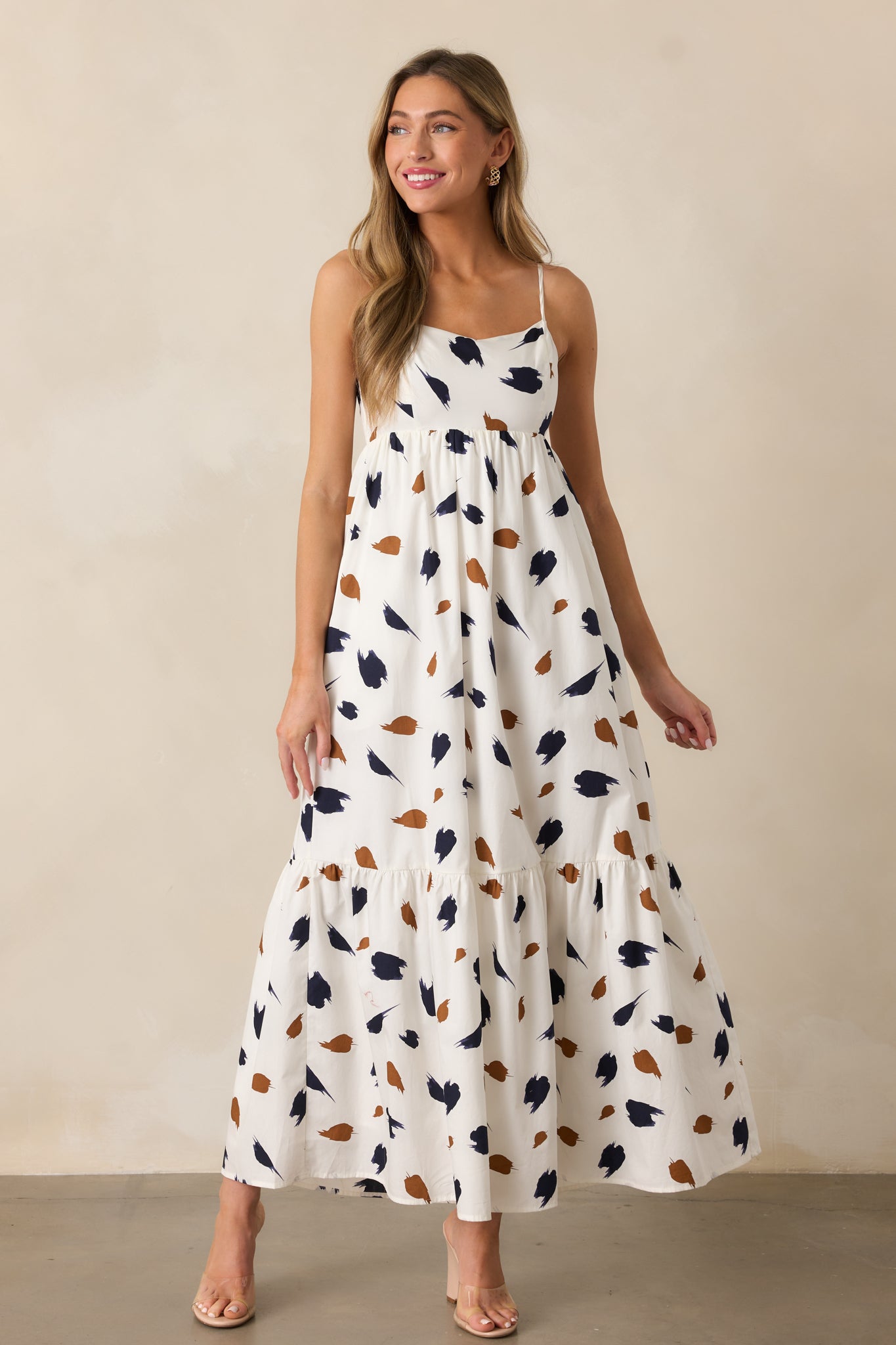 Call The Shots Cotton Ivory Maxi Dress
