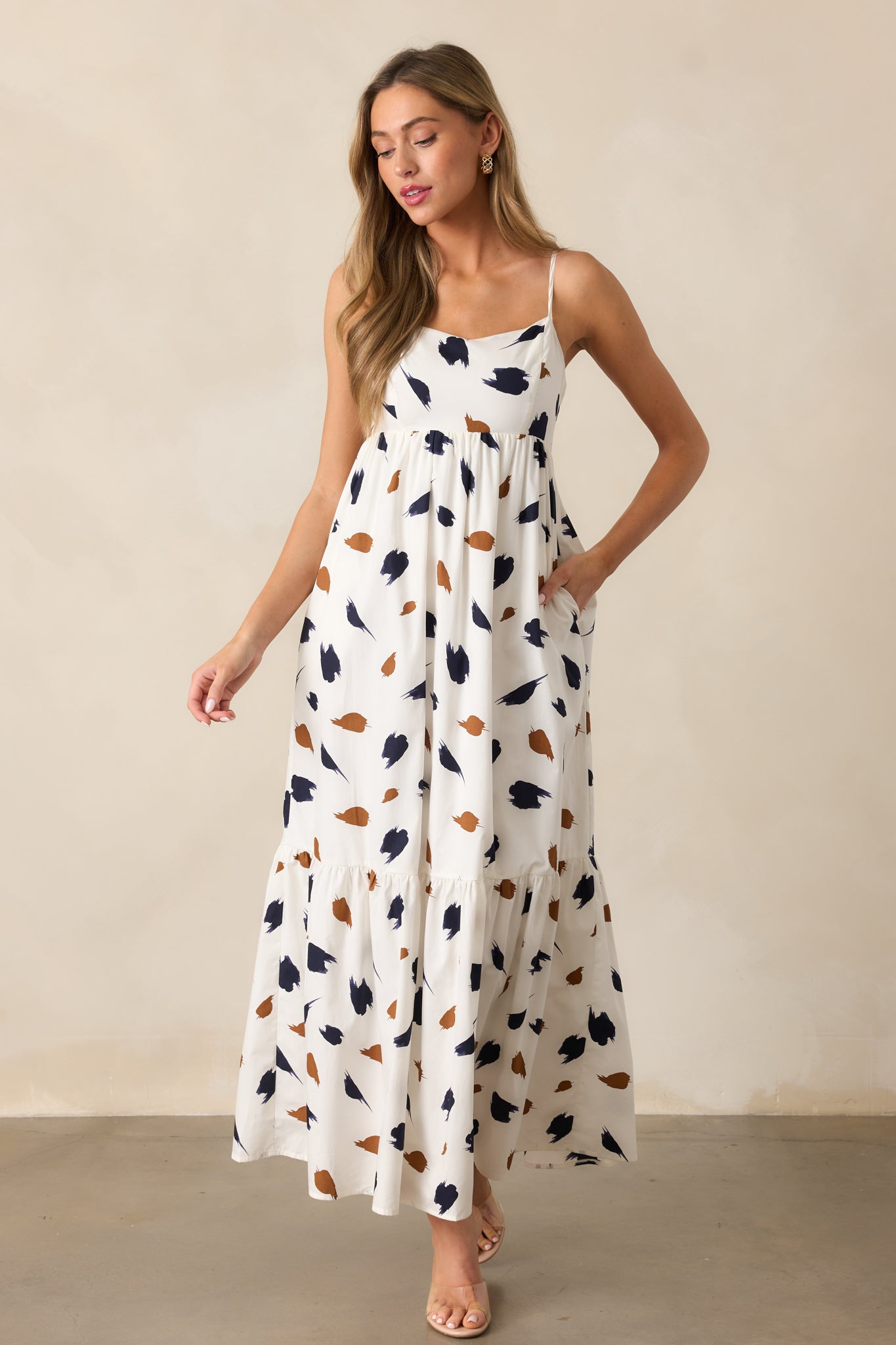 Call The Shots Cotton Ivory Maxi Dress