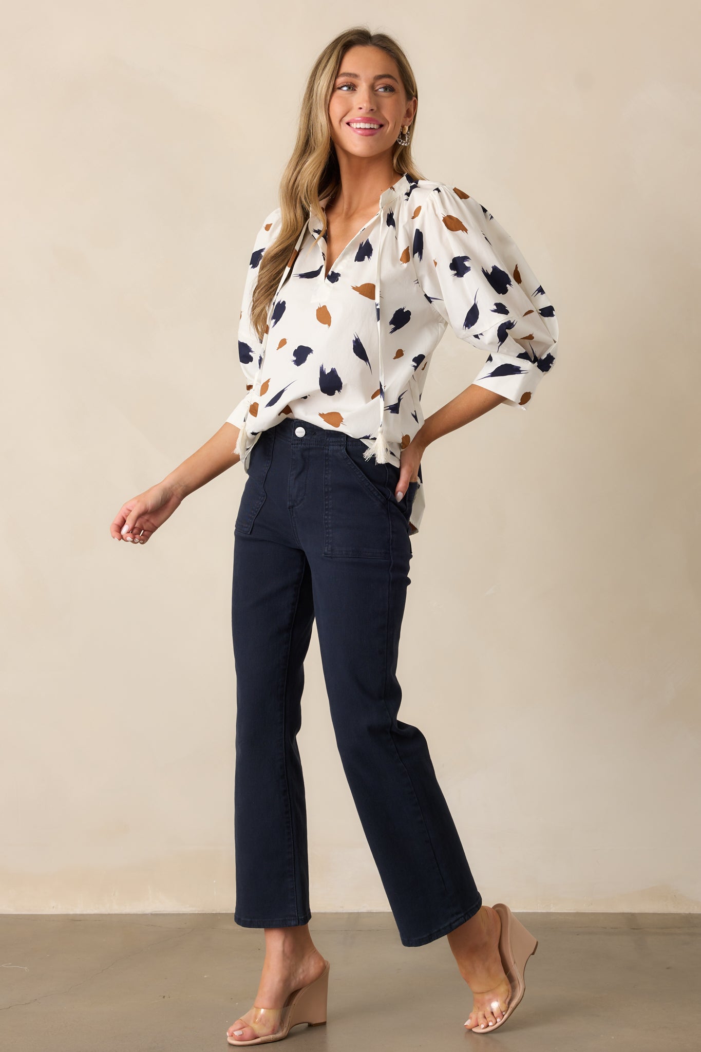 From The Top Cotton Ivory Blouse